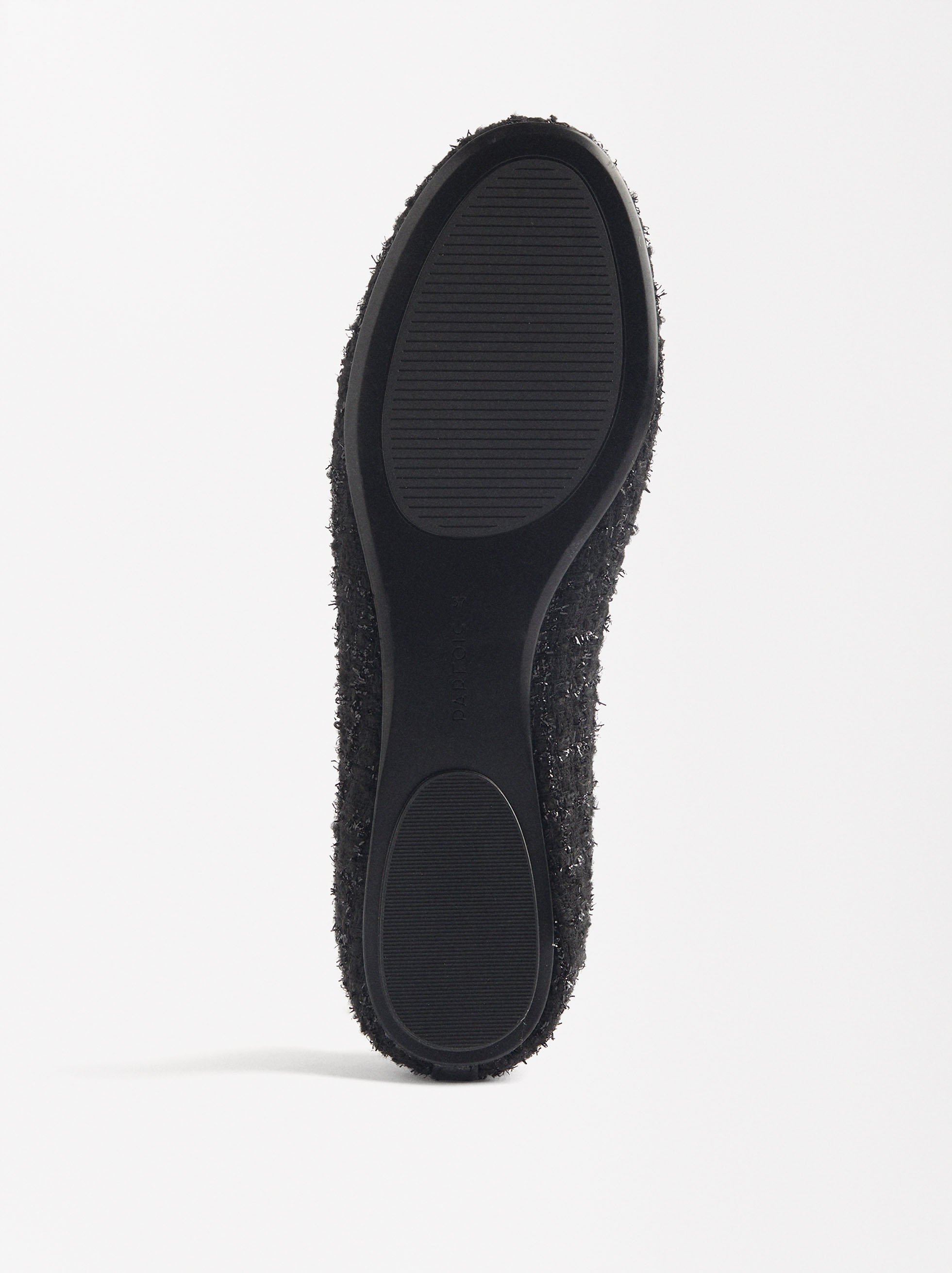 Tweed effect ballet flats image number 5.0