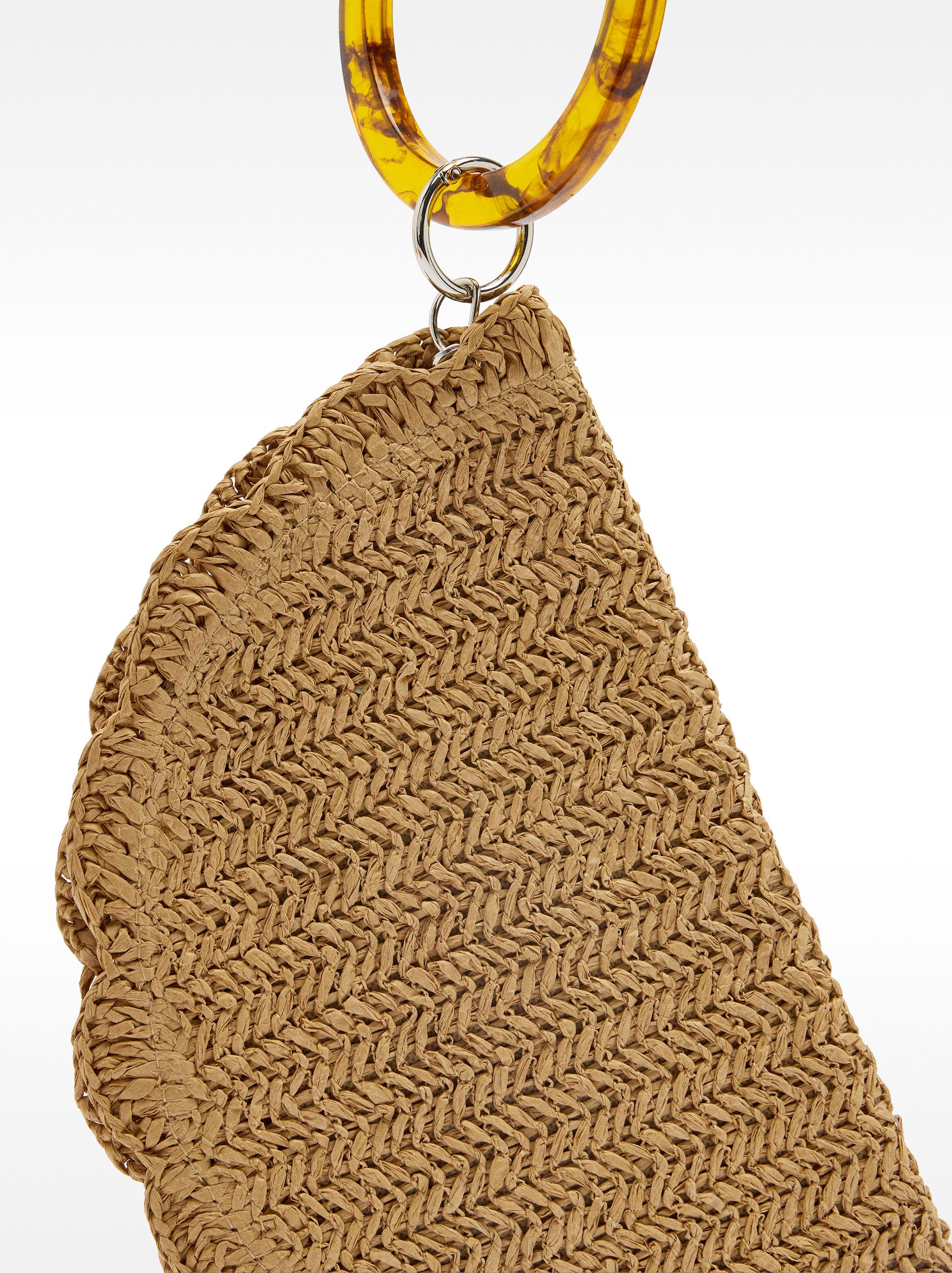Ovale Handtasche mit Stroh-Effekt image number 2.0
