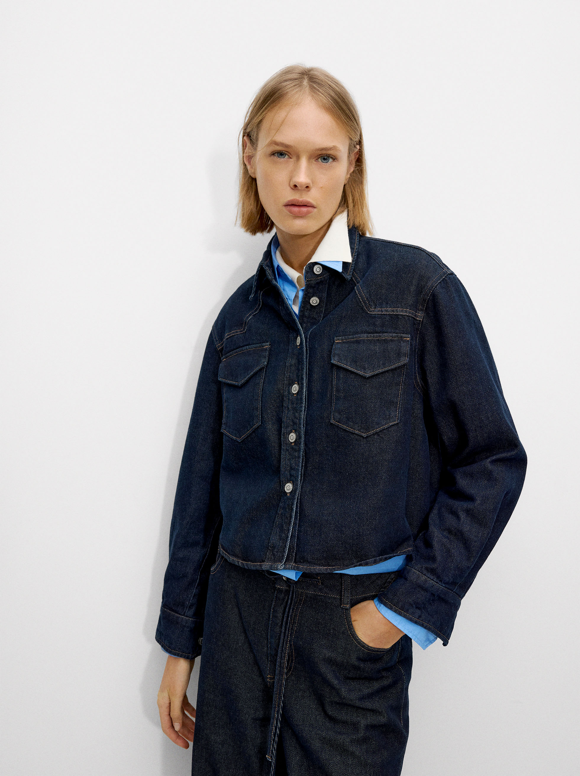 Camisa denim de manga larga image number 1.0
