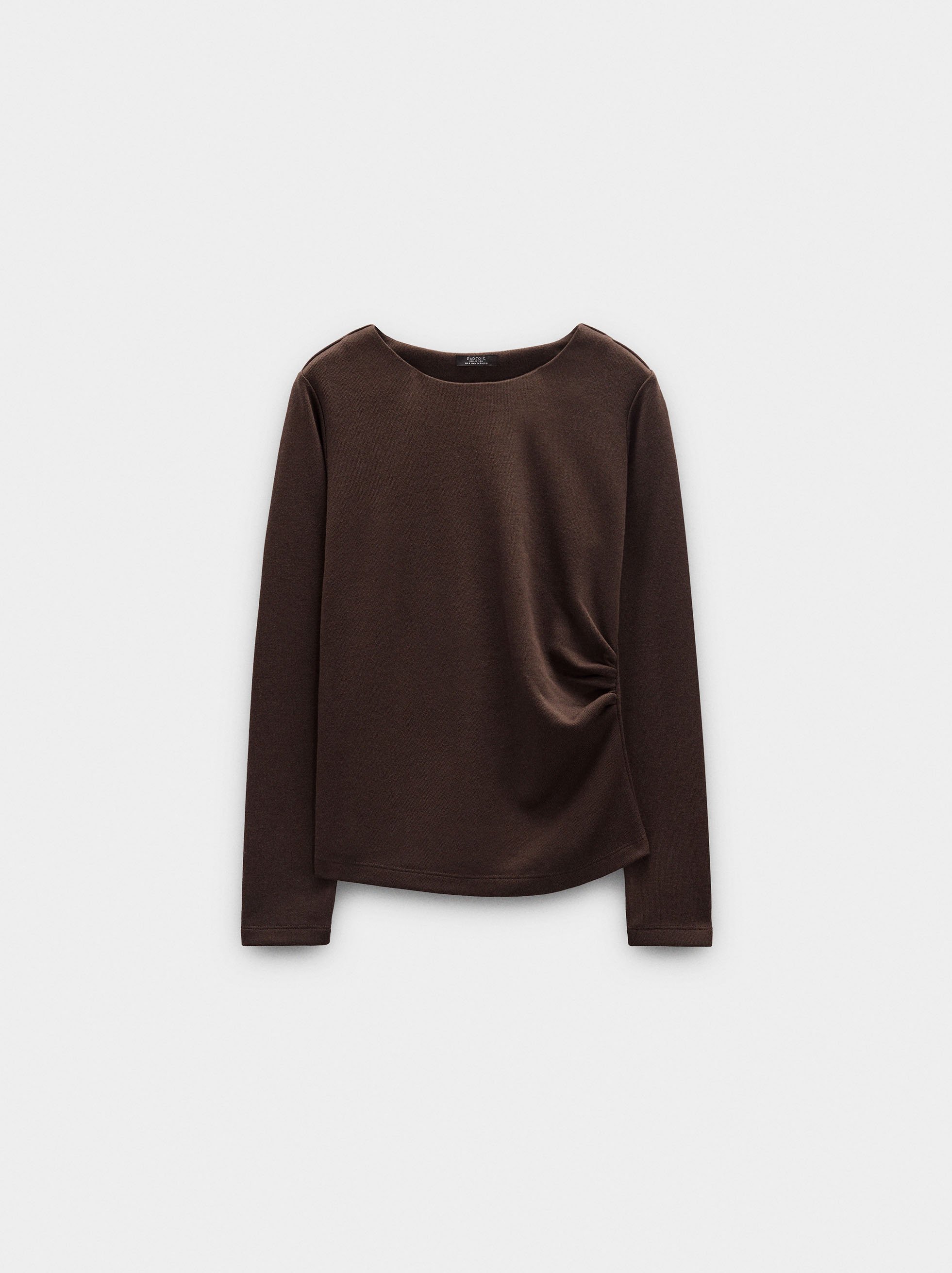 T-shirt with draped detail image number 4.0