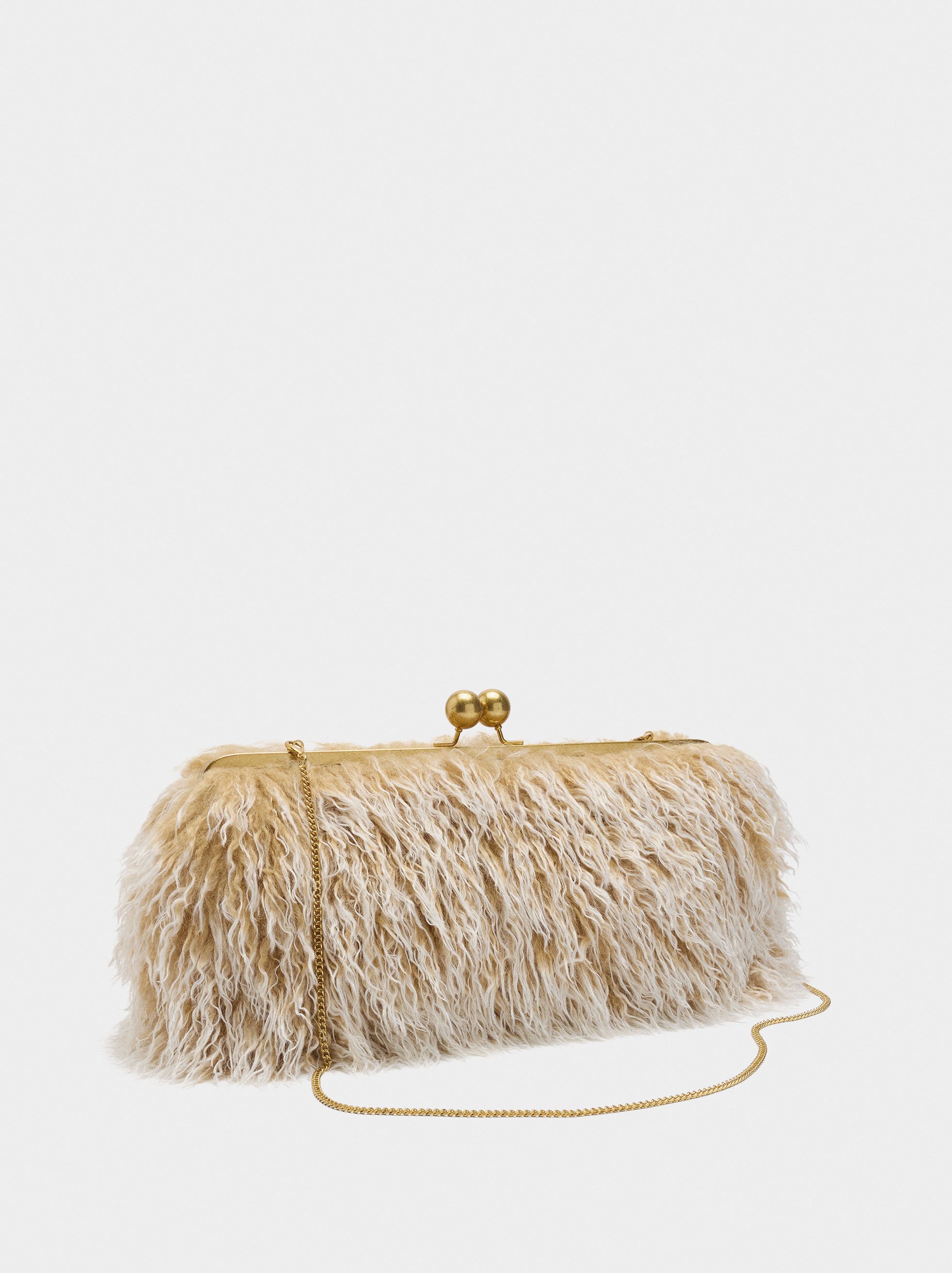 Party bag with fur effect image number 2.0