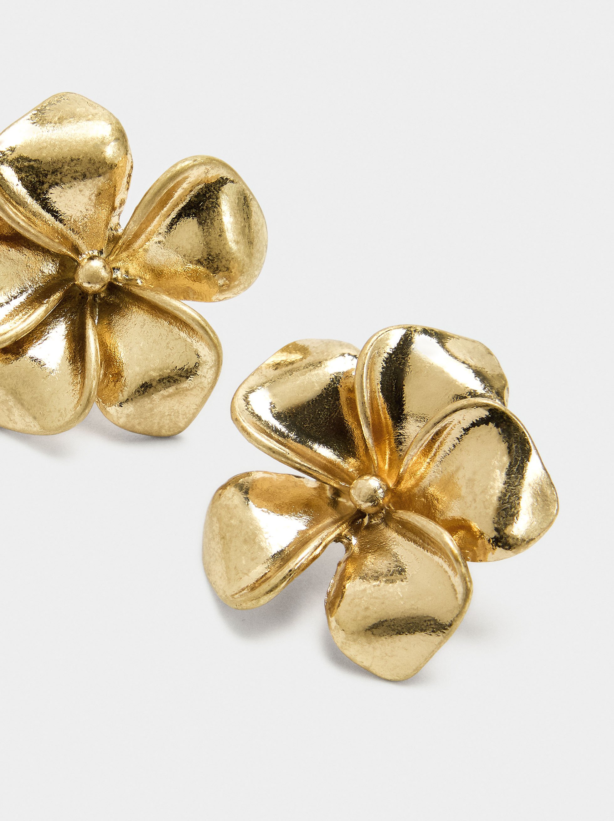 Flower earrings with embossed detail image number 1.0