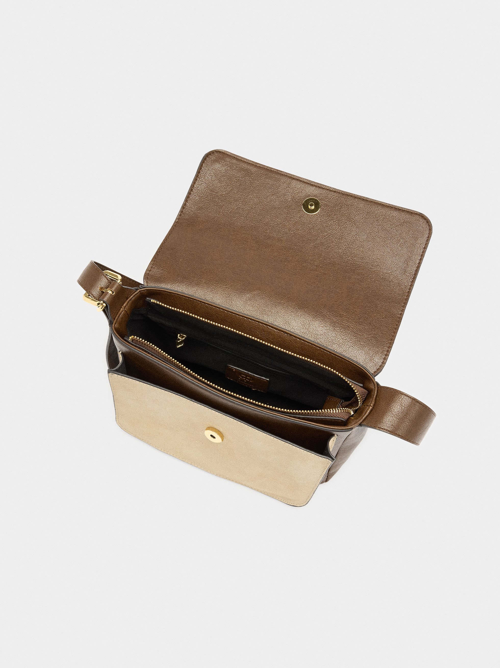 Crossbody bag with leather details image number 3.0