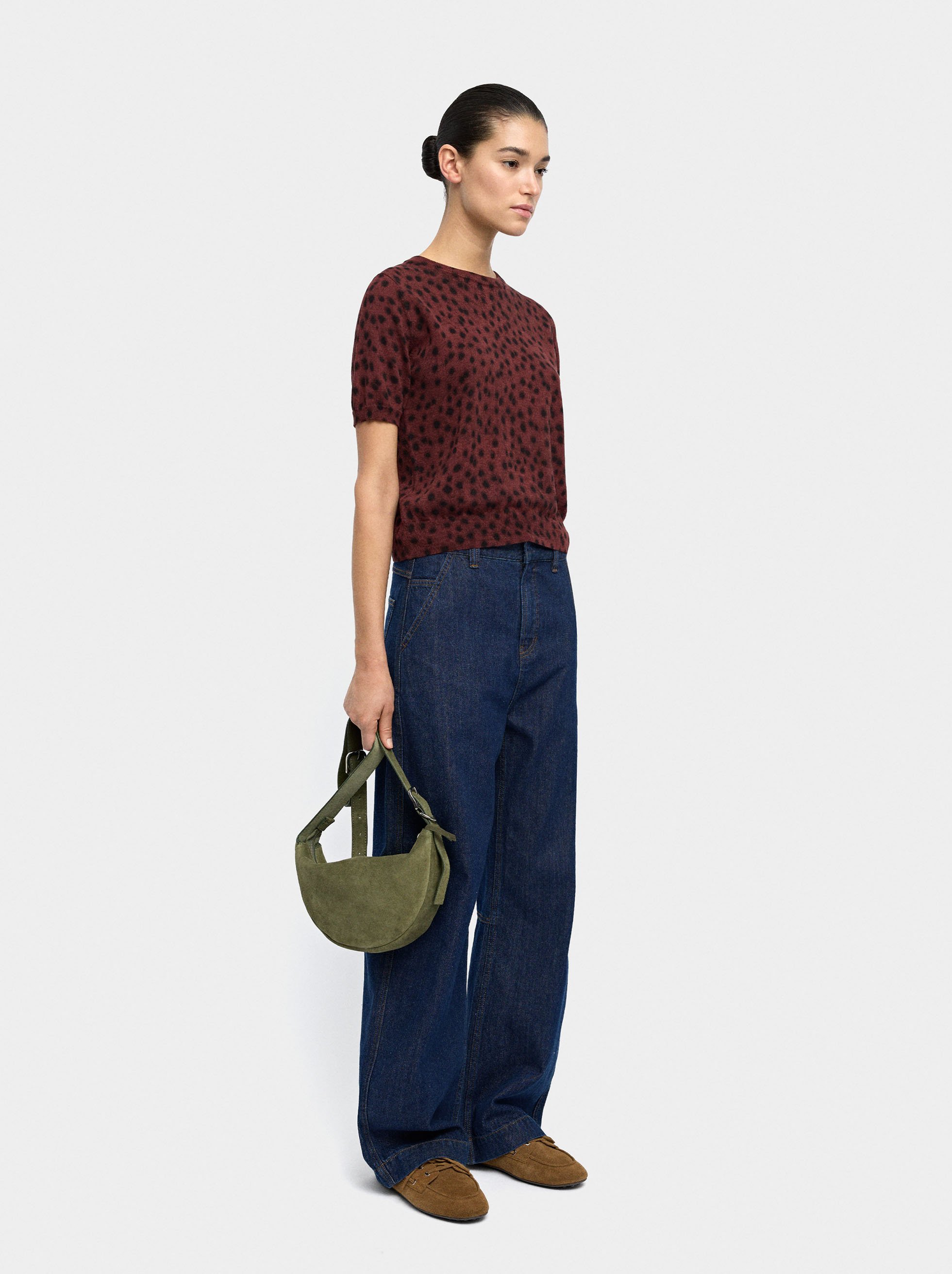 Knit sweater with animal print image number 0.0