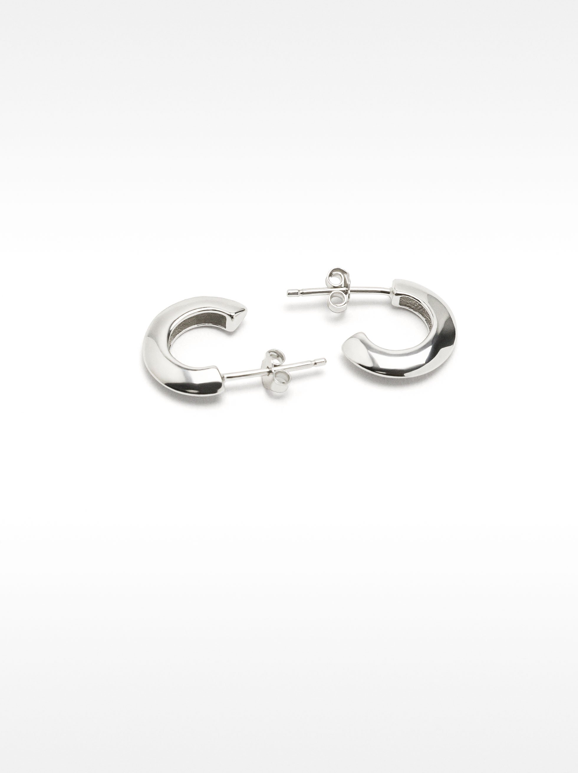 Short hoop earrings - 925 sterling silver image number 3.0