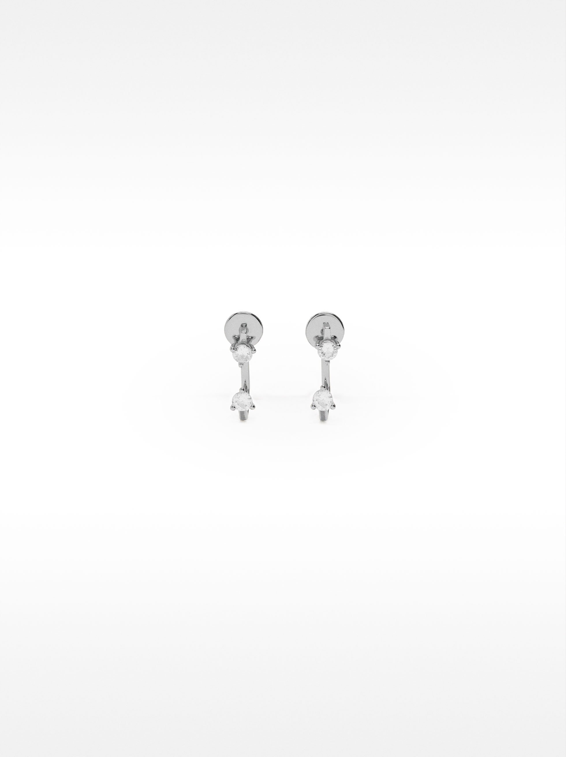 Ear jacket earrings with zircons - 925 sterling silver image number 0.0
