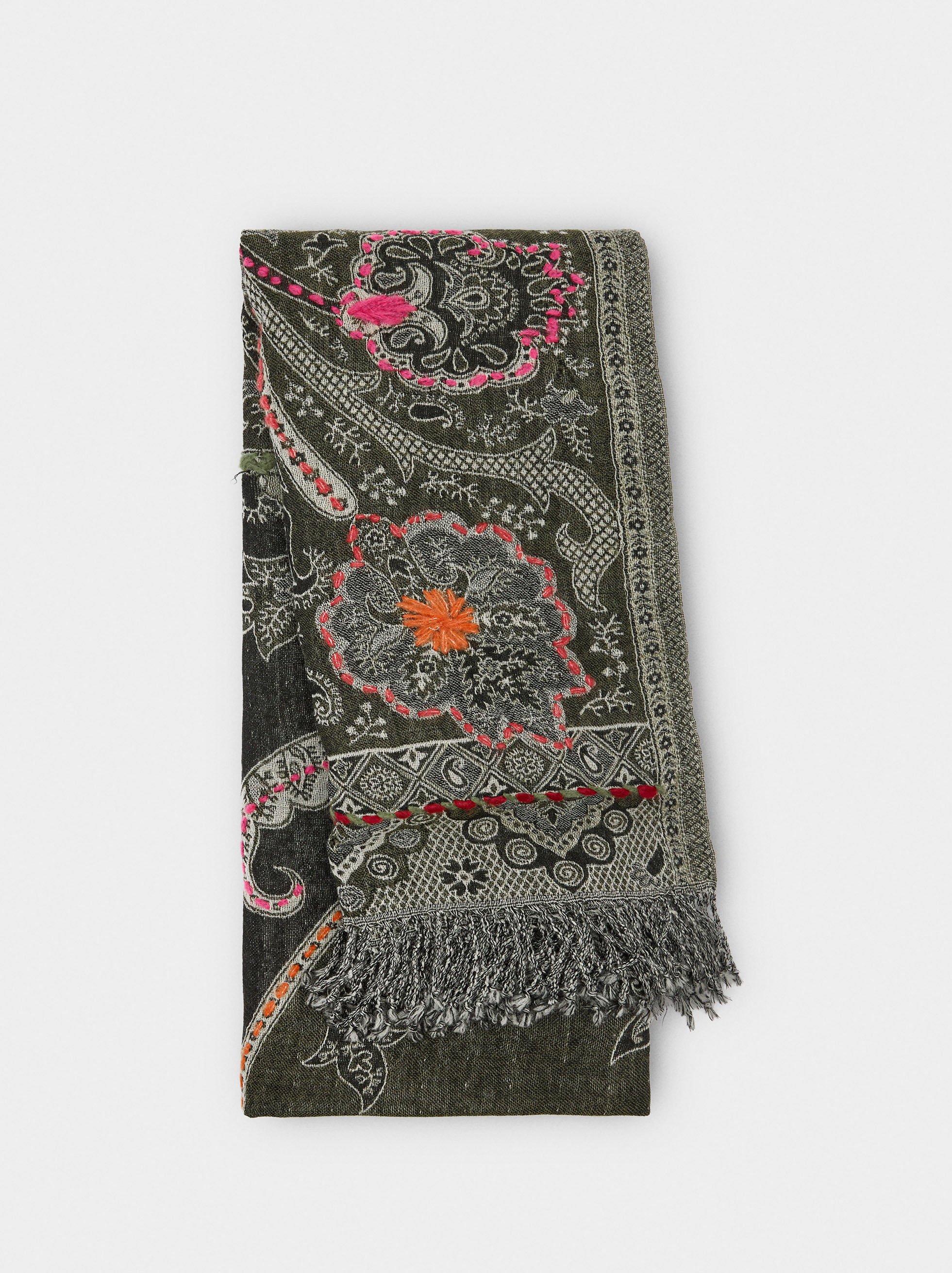 Printed wool scarf image number 0.0