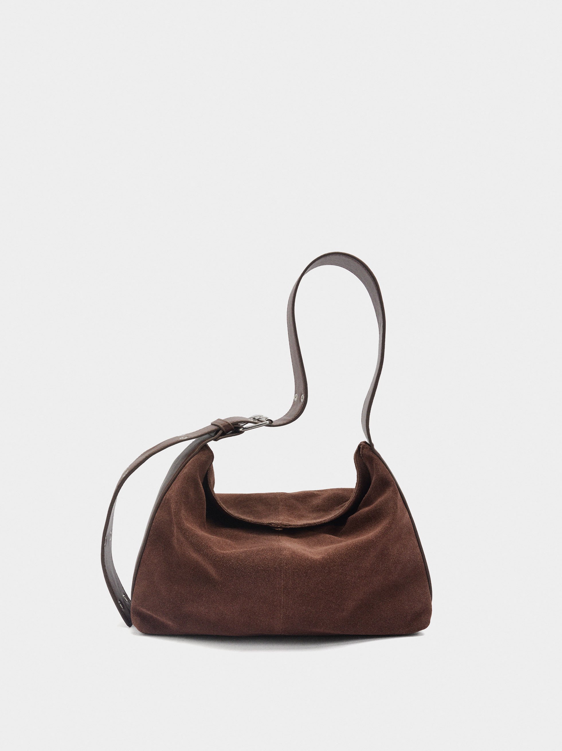 Suede leather shoulder bag M image number 0.0