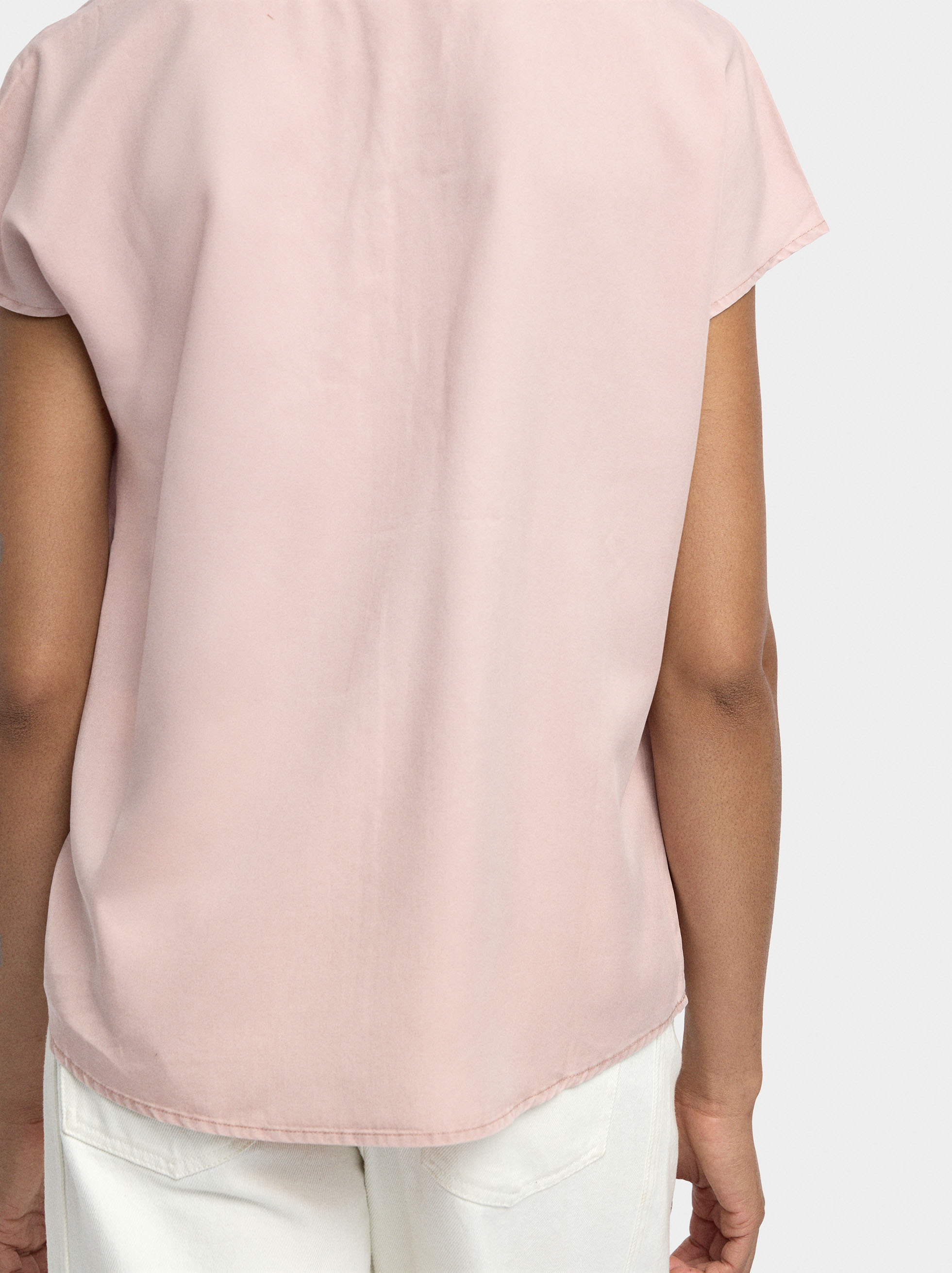 Blouse with topstitching 100% lyocell image number 3.0