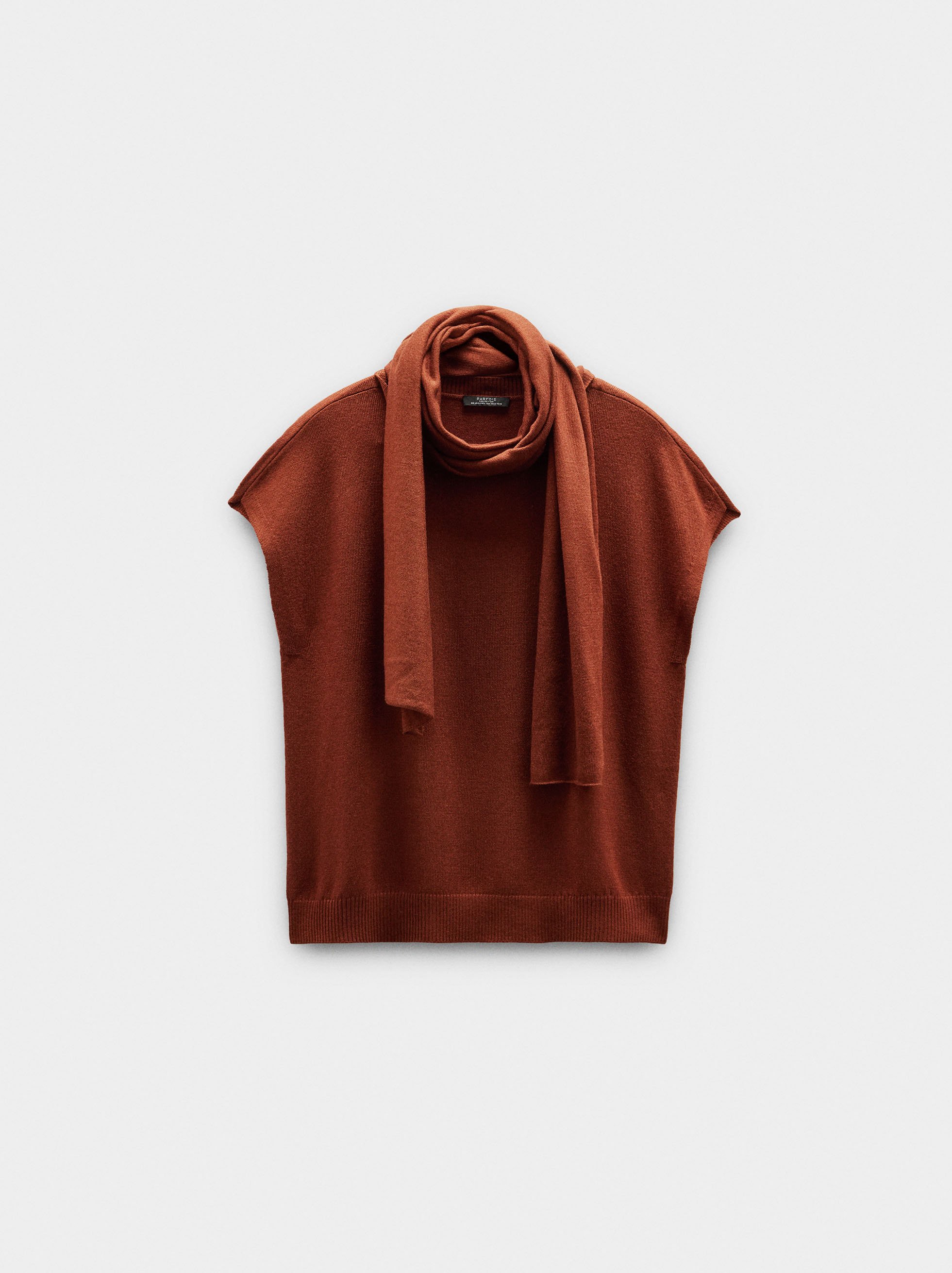 Gilet in maglia con foulard image number 5.0