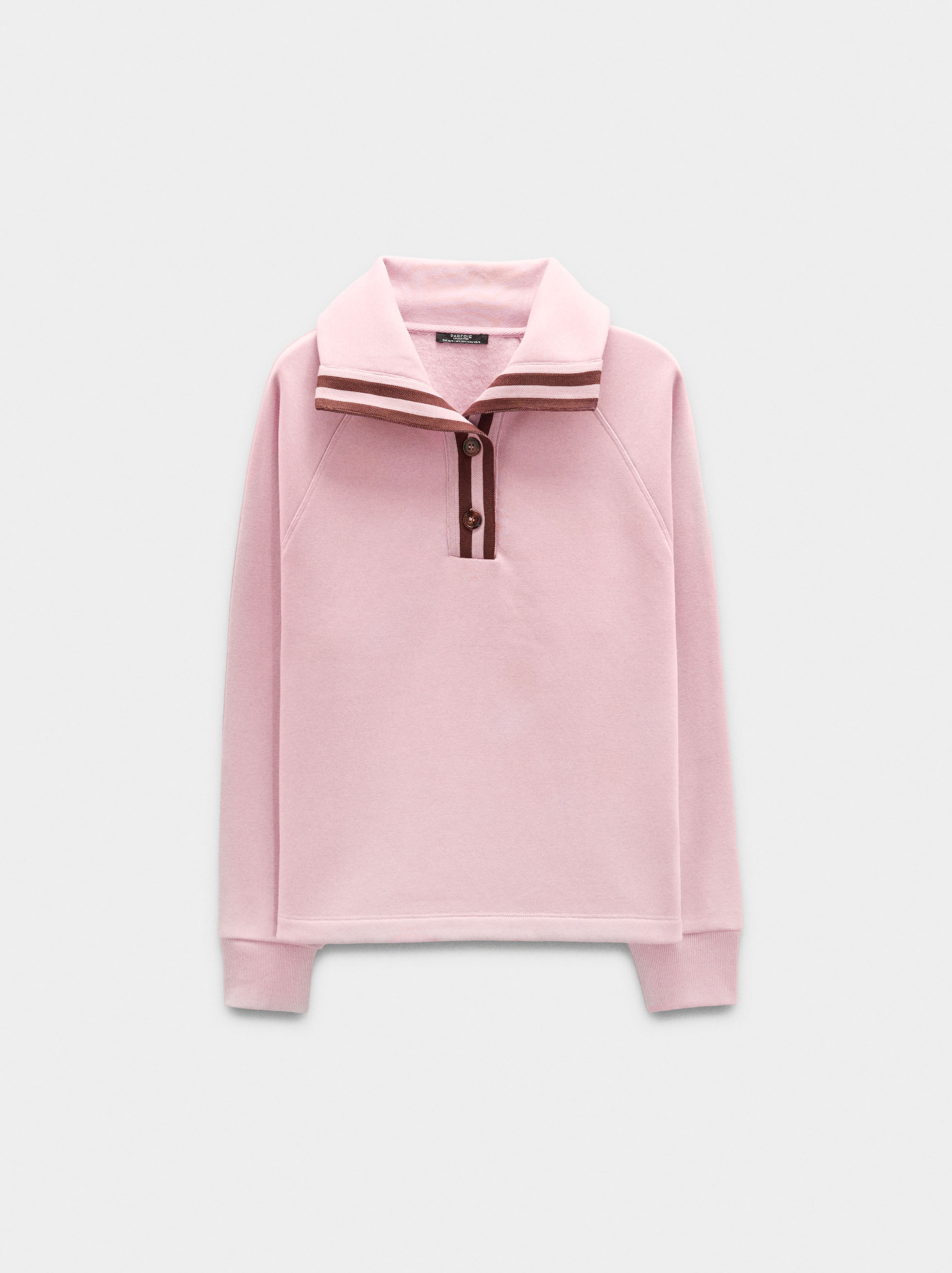 Sweatshirt with polo collar and stripes image number 5.0