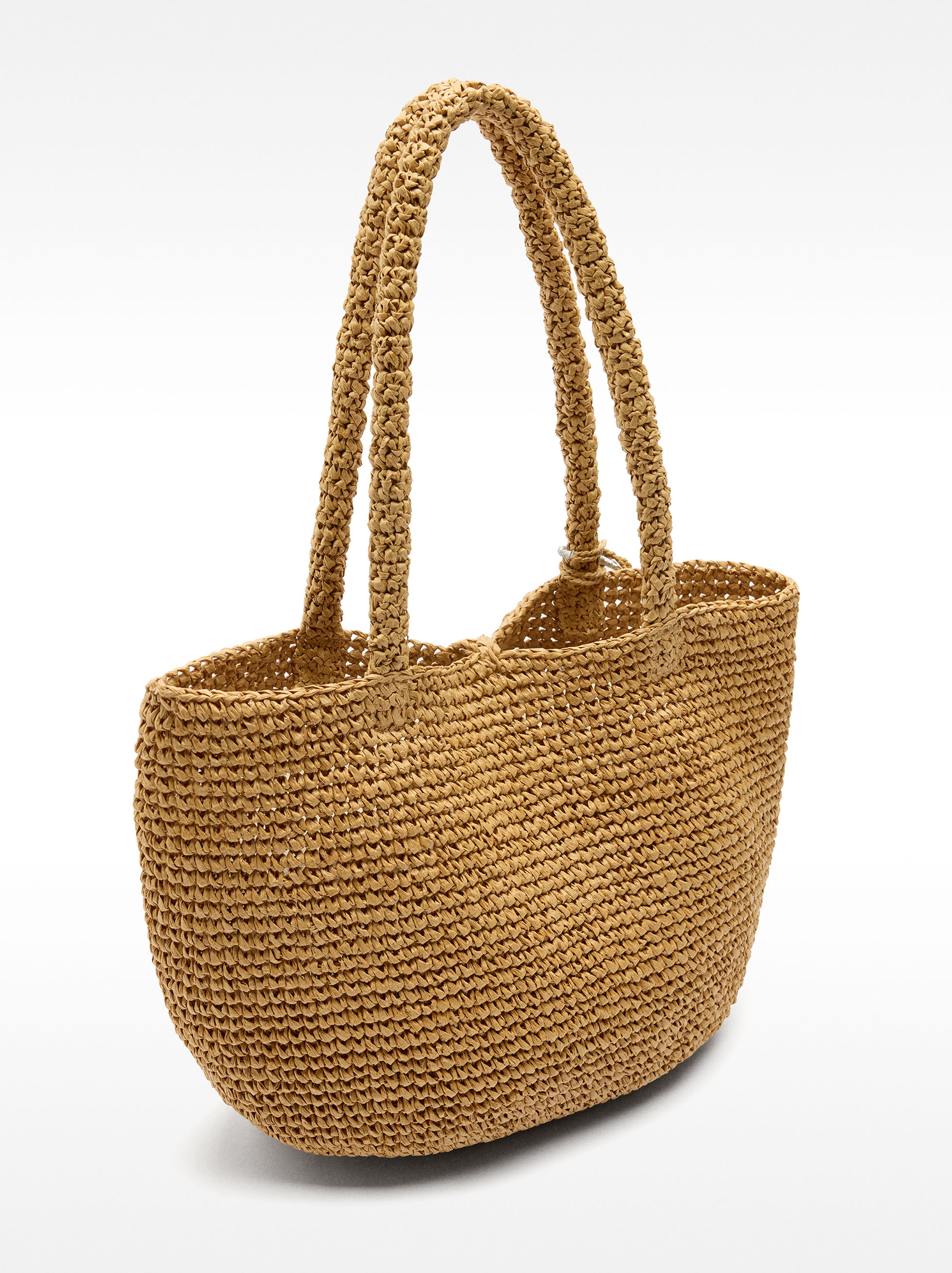 Tote bag with straw effect M image number 3.0