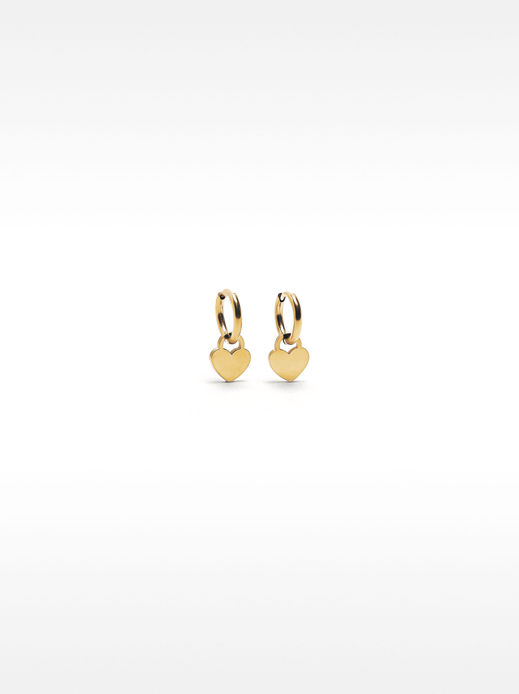 Hoop earrings with heart - stainless steel image number 0.0