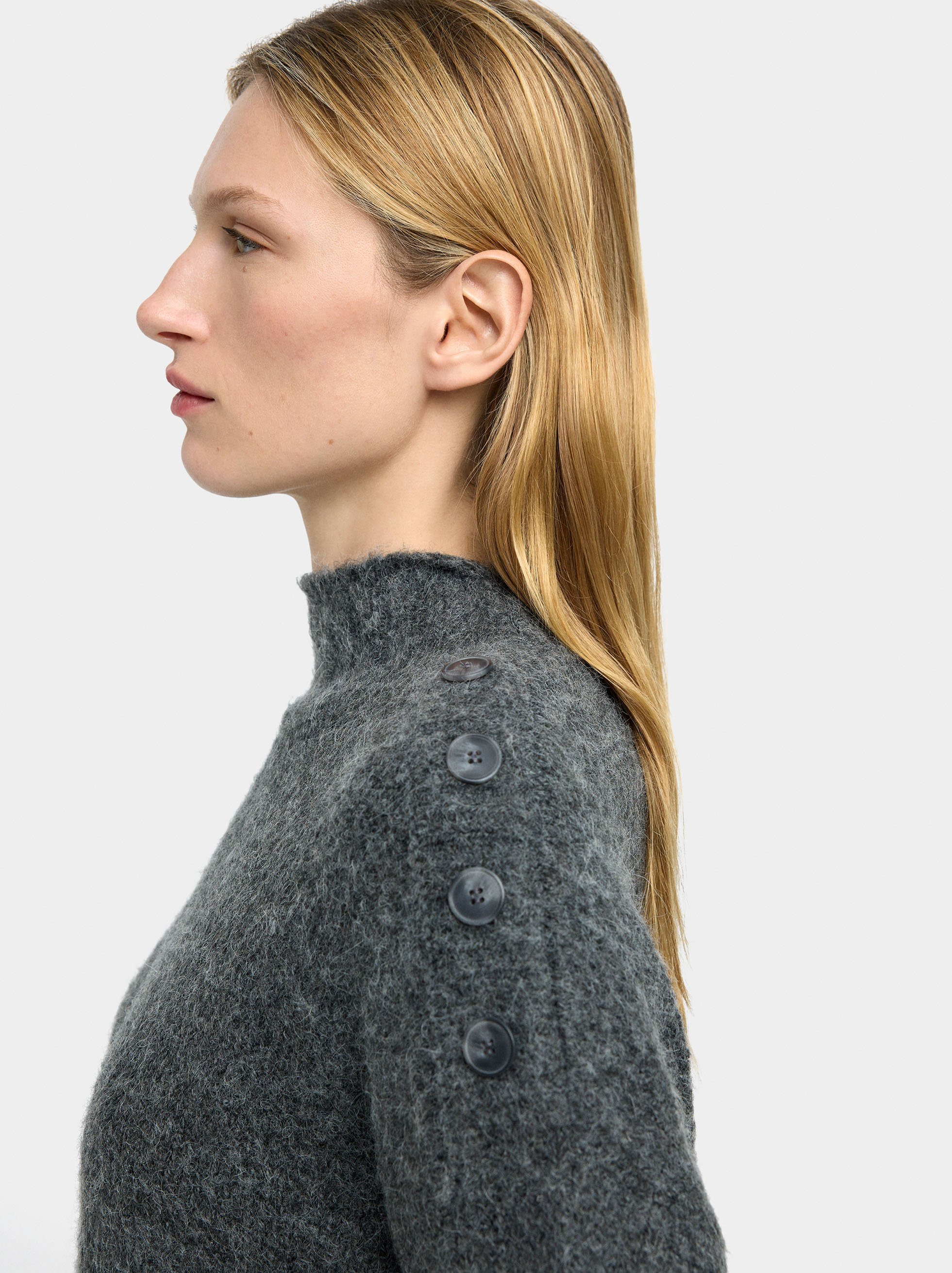 Knit sweater with button detail image number 2.0