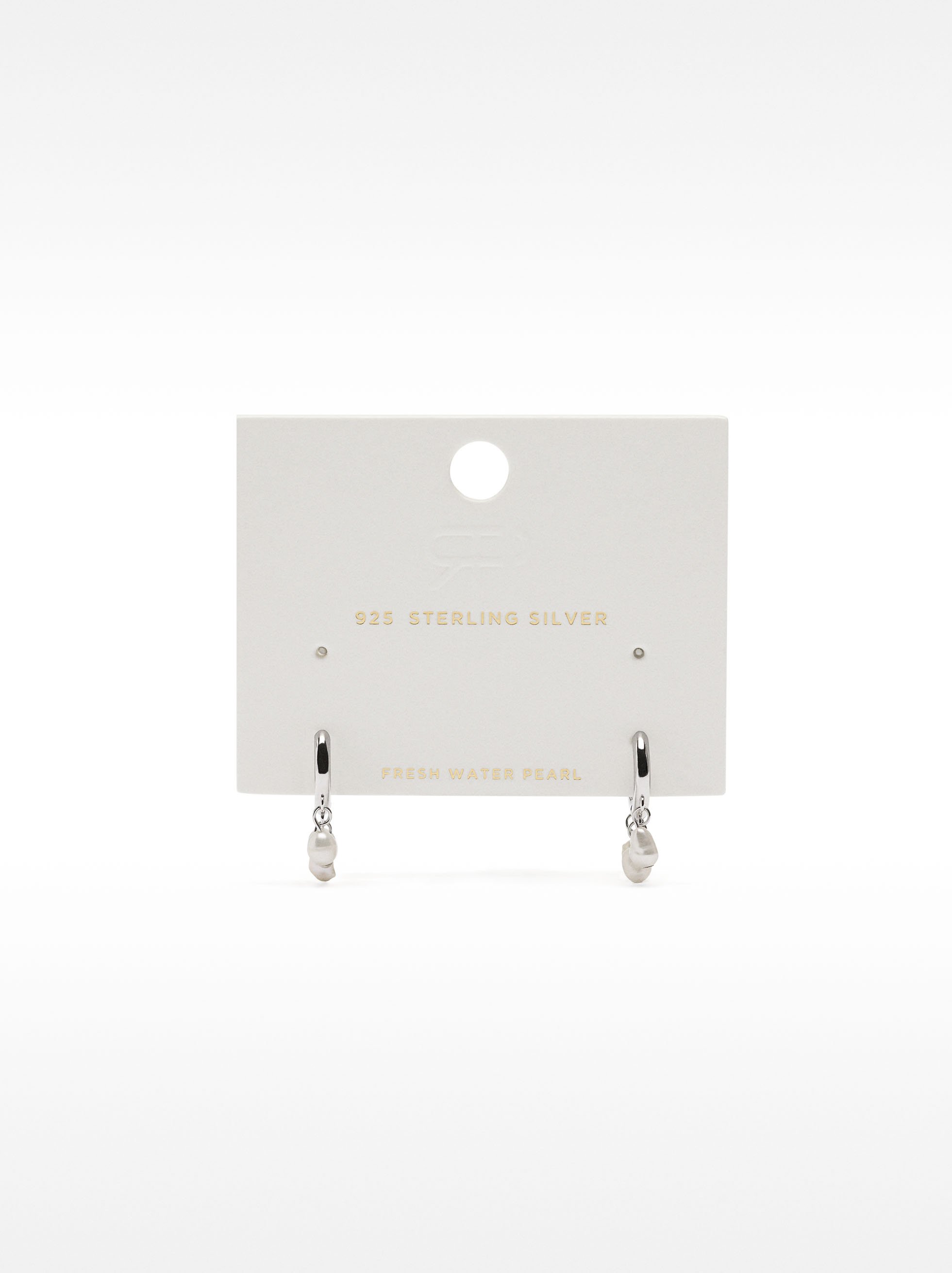 Hoop earrings with pearls - 925 sterling silver image number 4.0
