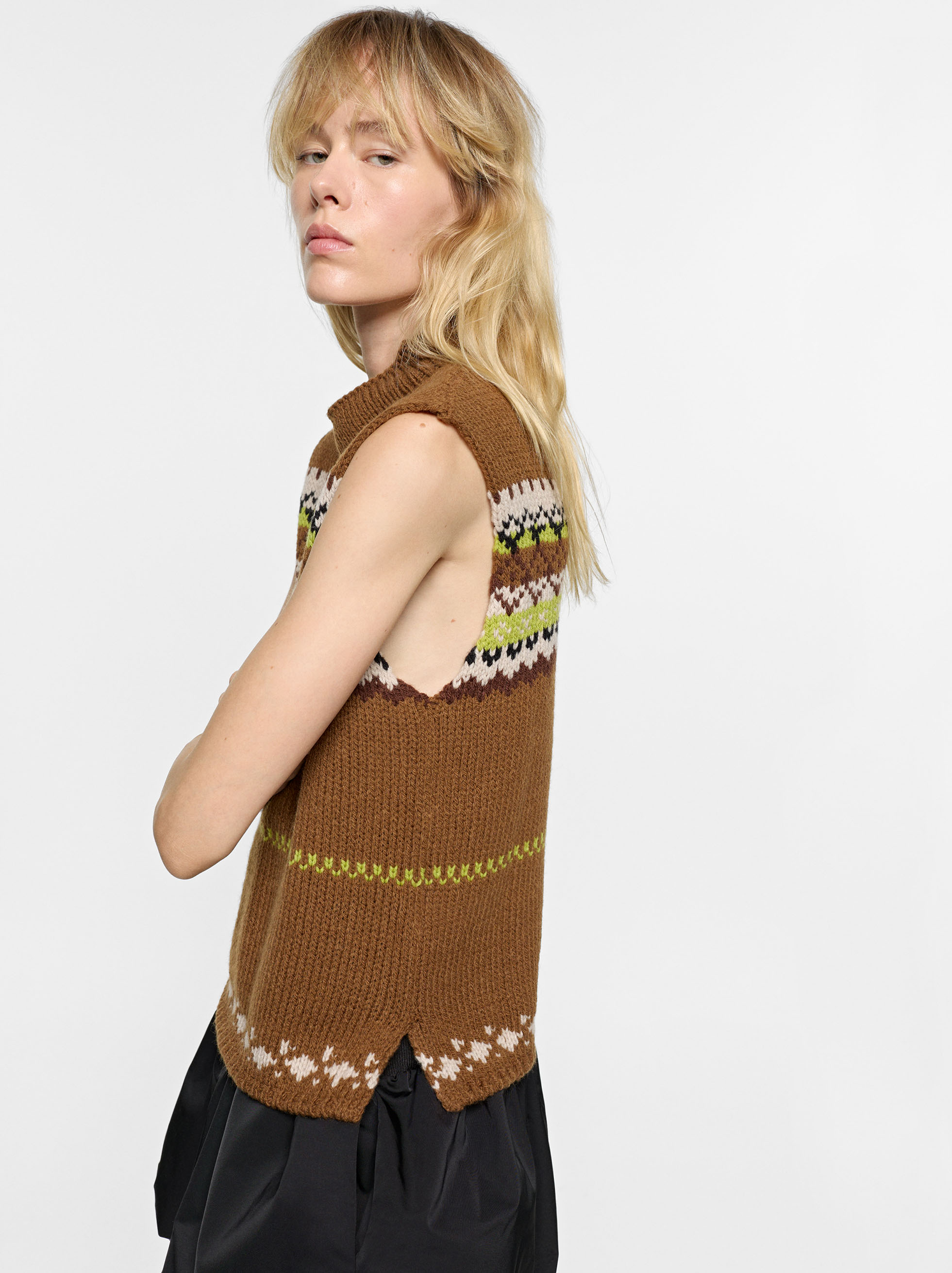 Jacquard-Strickweste image number 2.0