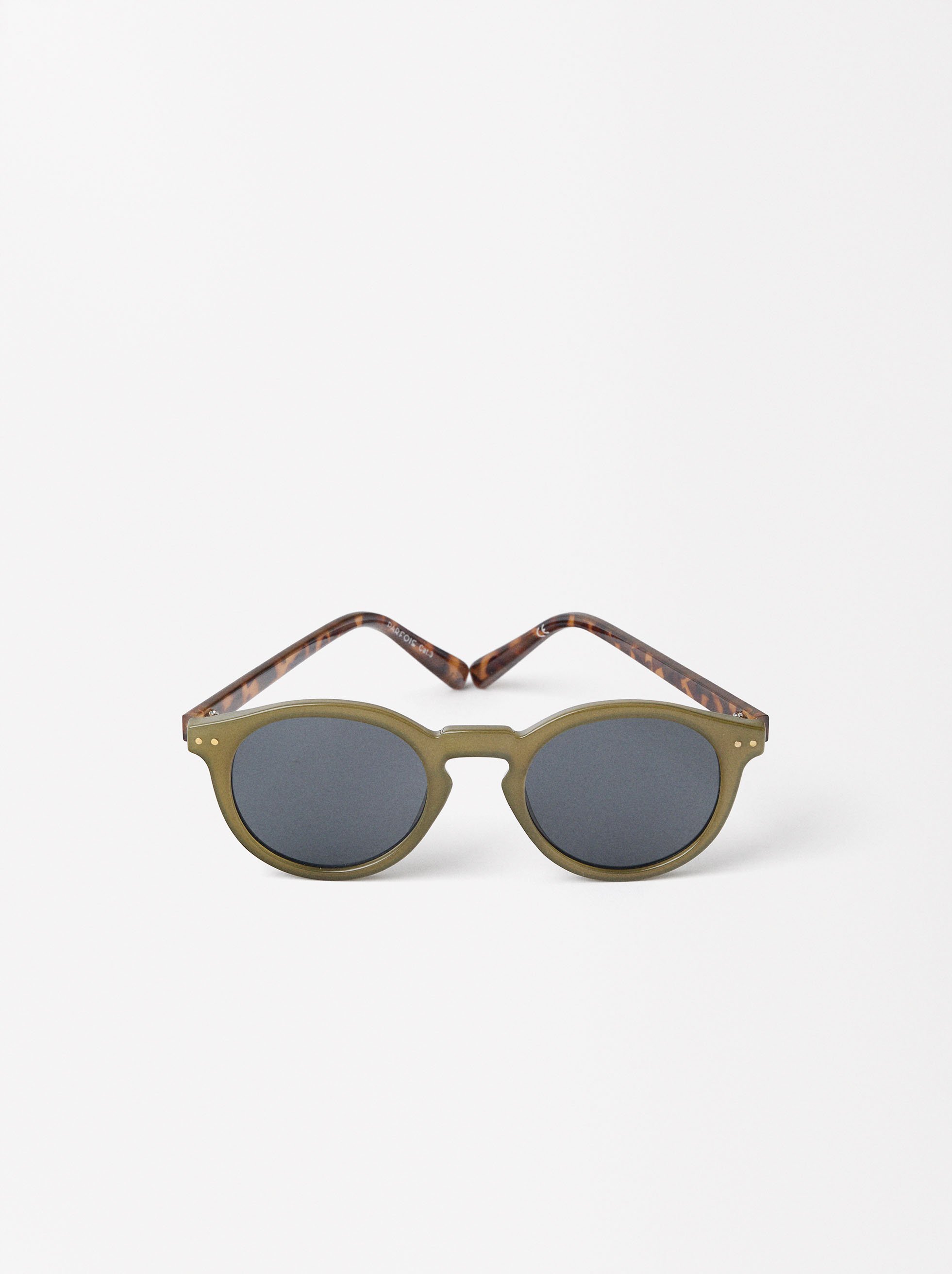 Round sunglasses, Khaki, hi-res