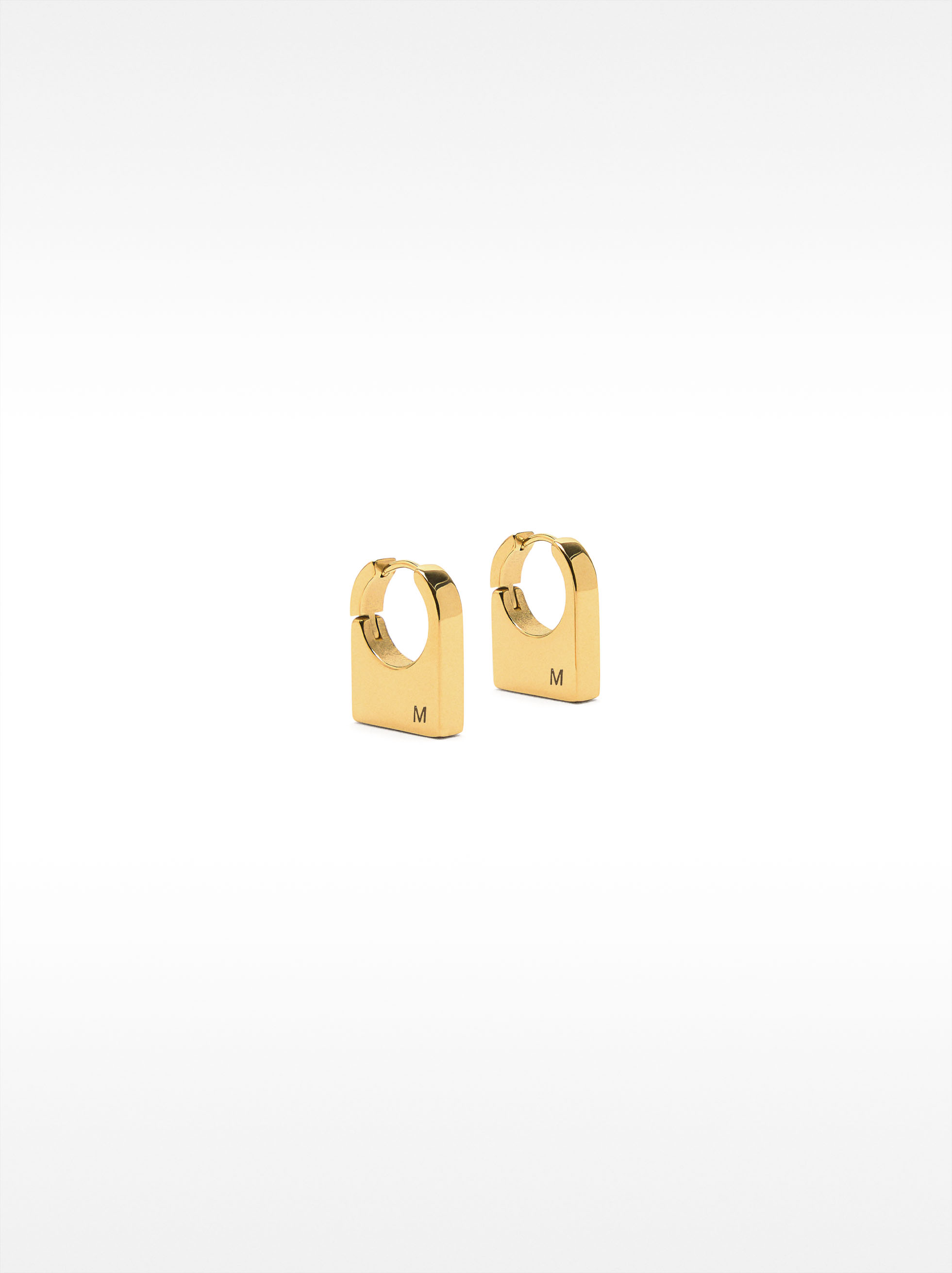 Rectangular hoop earrings – stainless steel image number 1.0