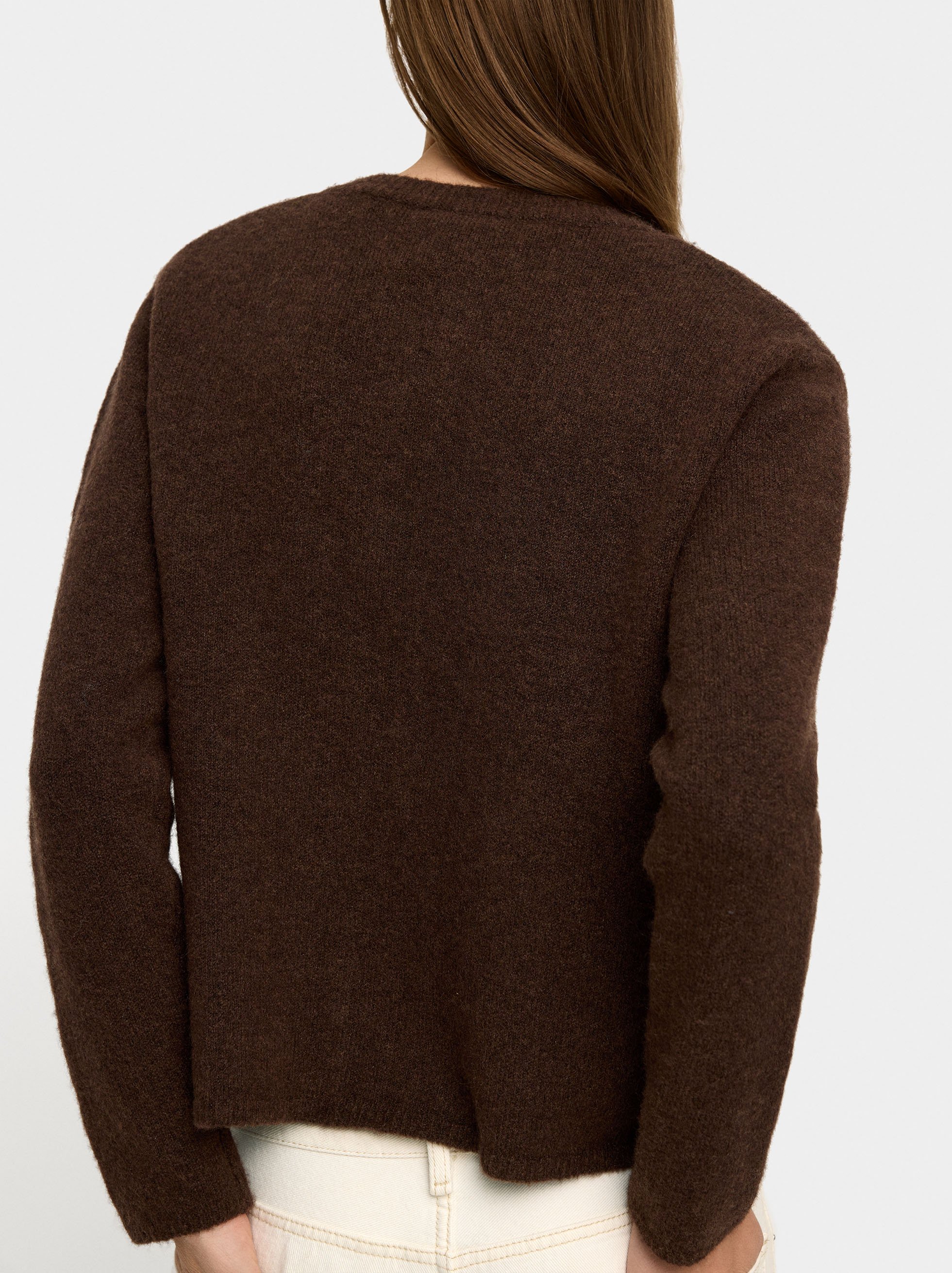 Knitted cardigan with ruffles image number 3.0