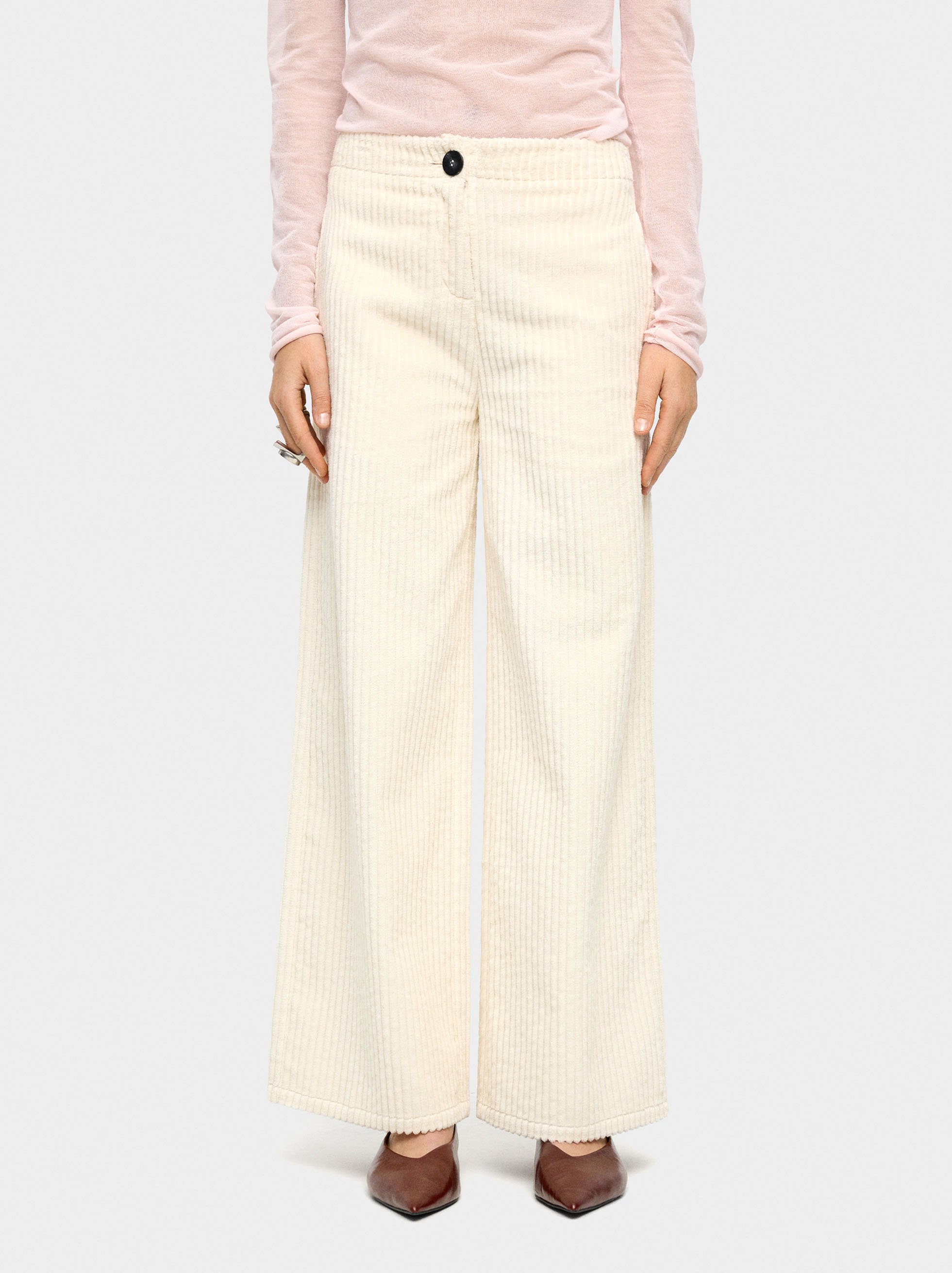Pantalon en velours côtelé 100% coton image number 1.0