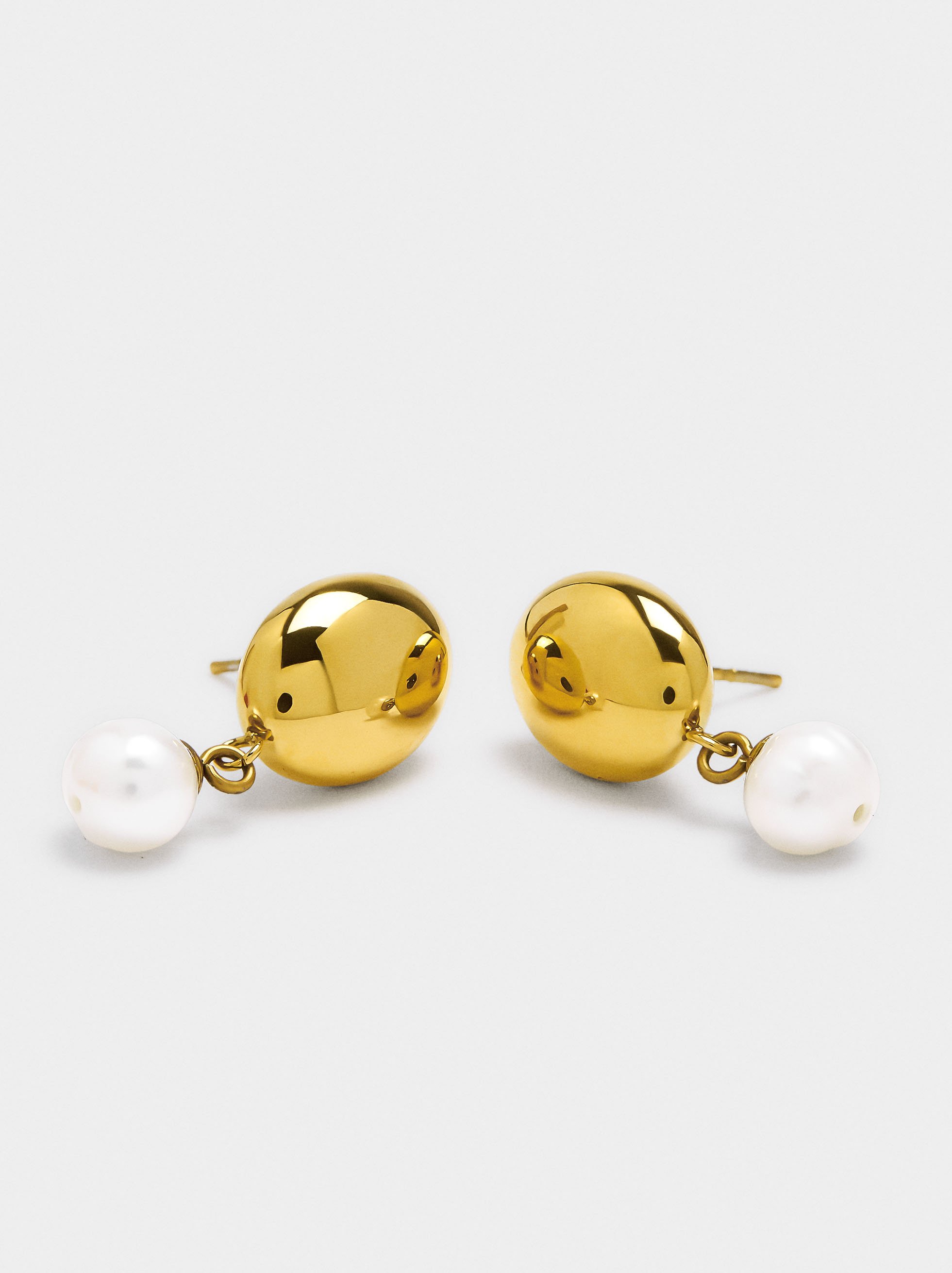 Earrings with pearl - stainless steel image number 1.0