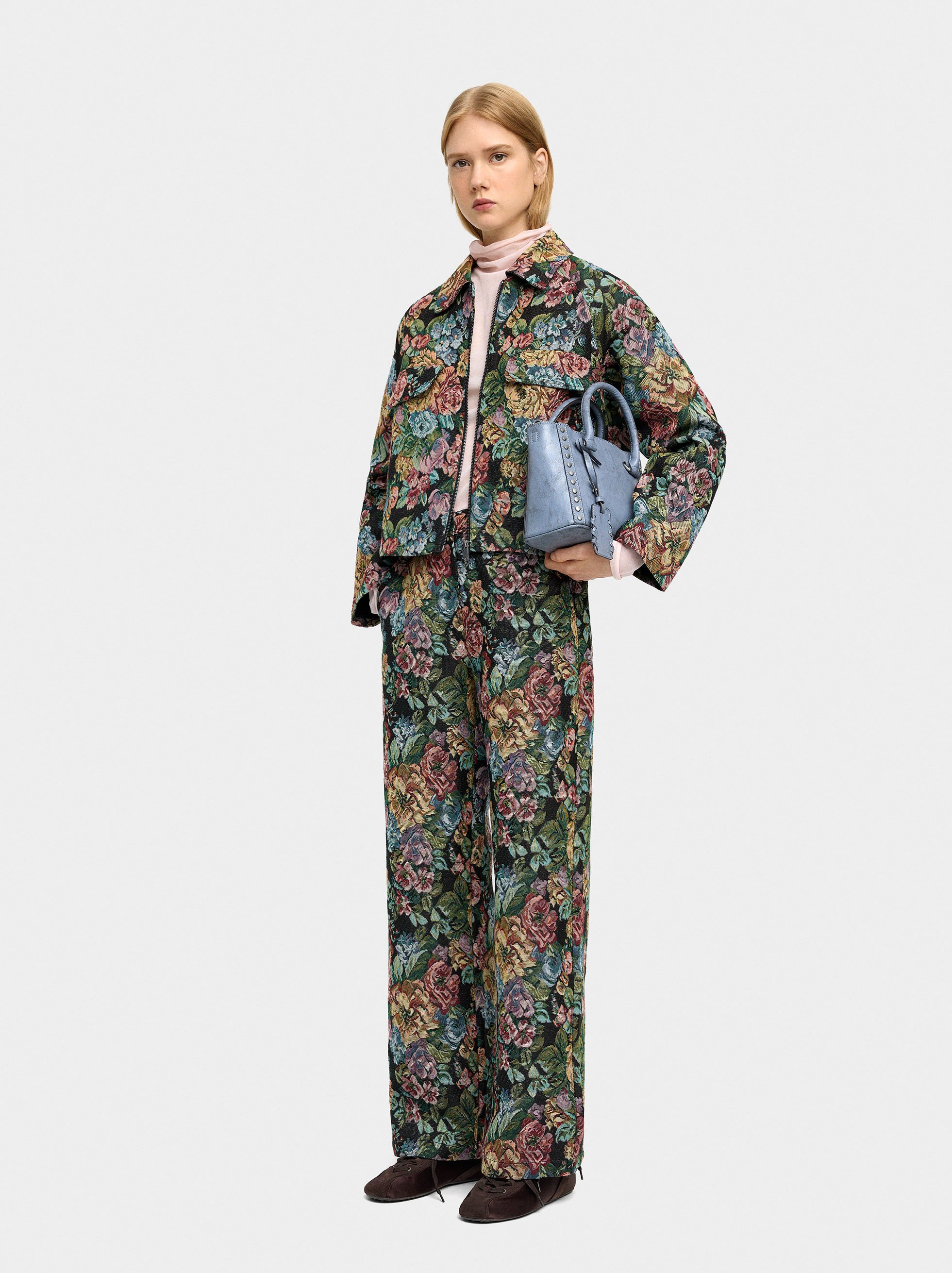 Pantalons de jacquard floral image number 0.0
