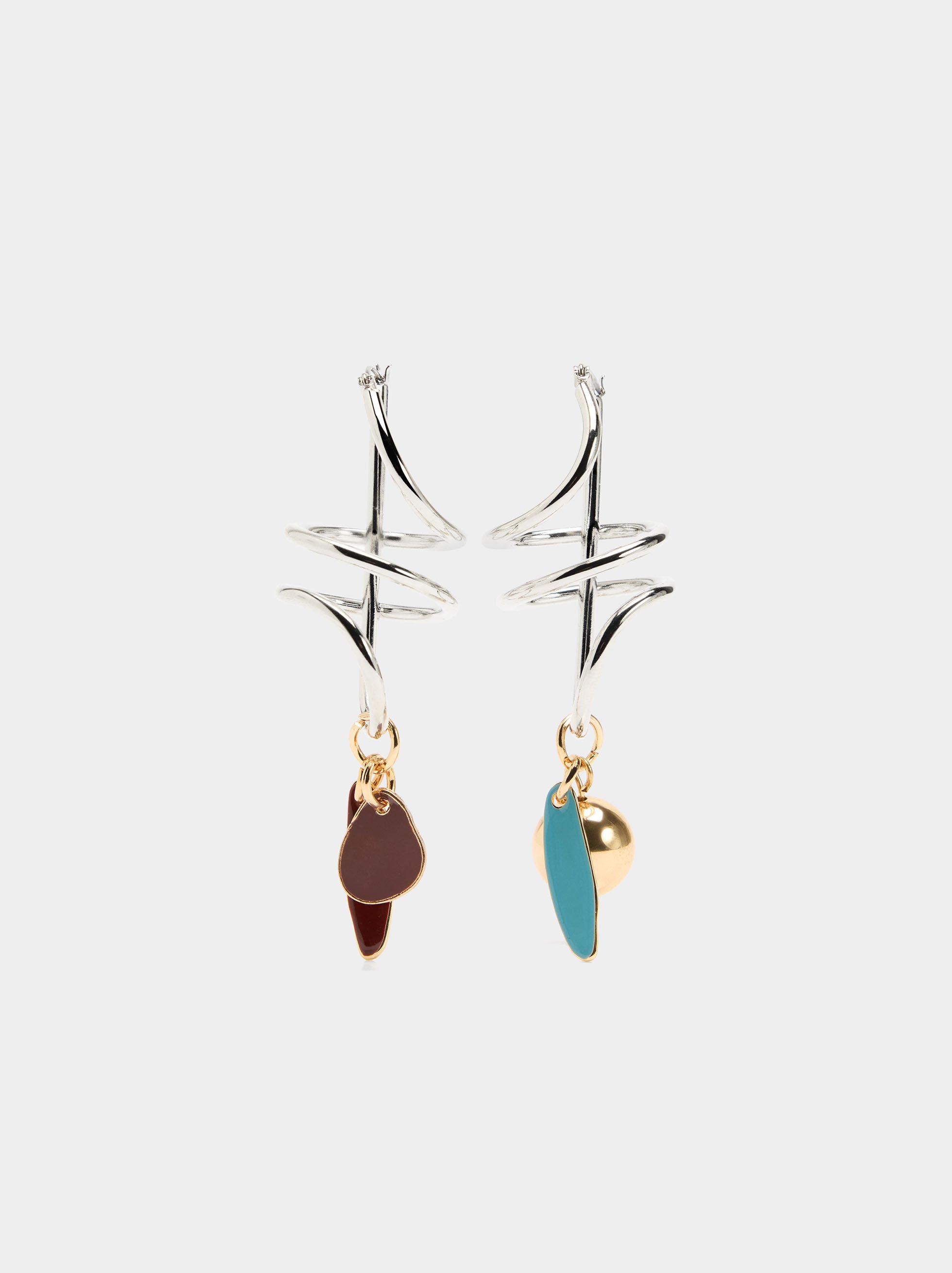 Spiral drop earrings with enamel image number 0.0