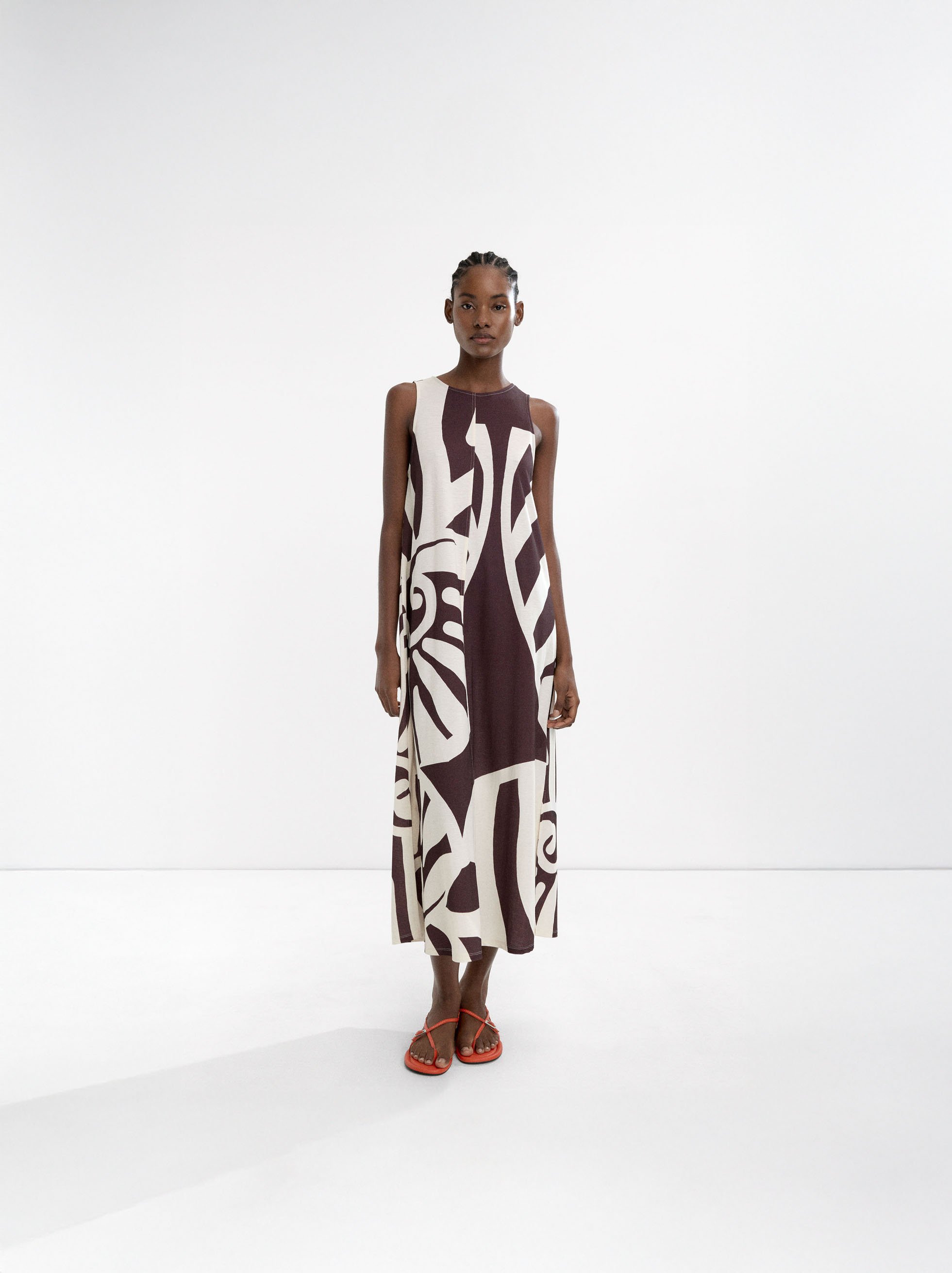 Bedrucktes langes Kleid image number 6.0