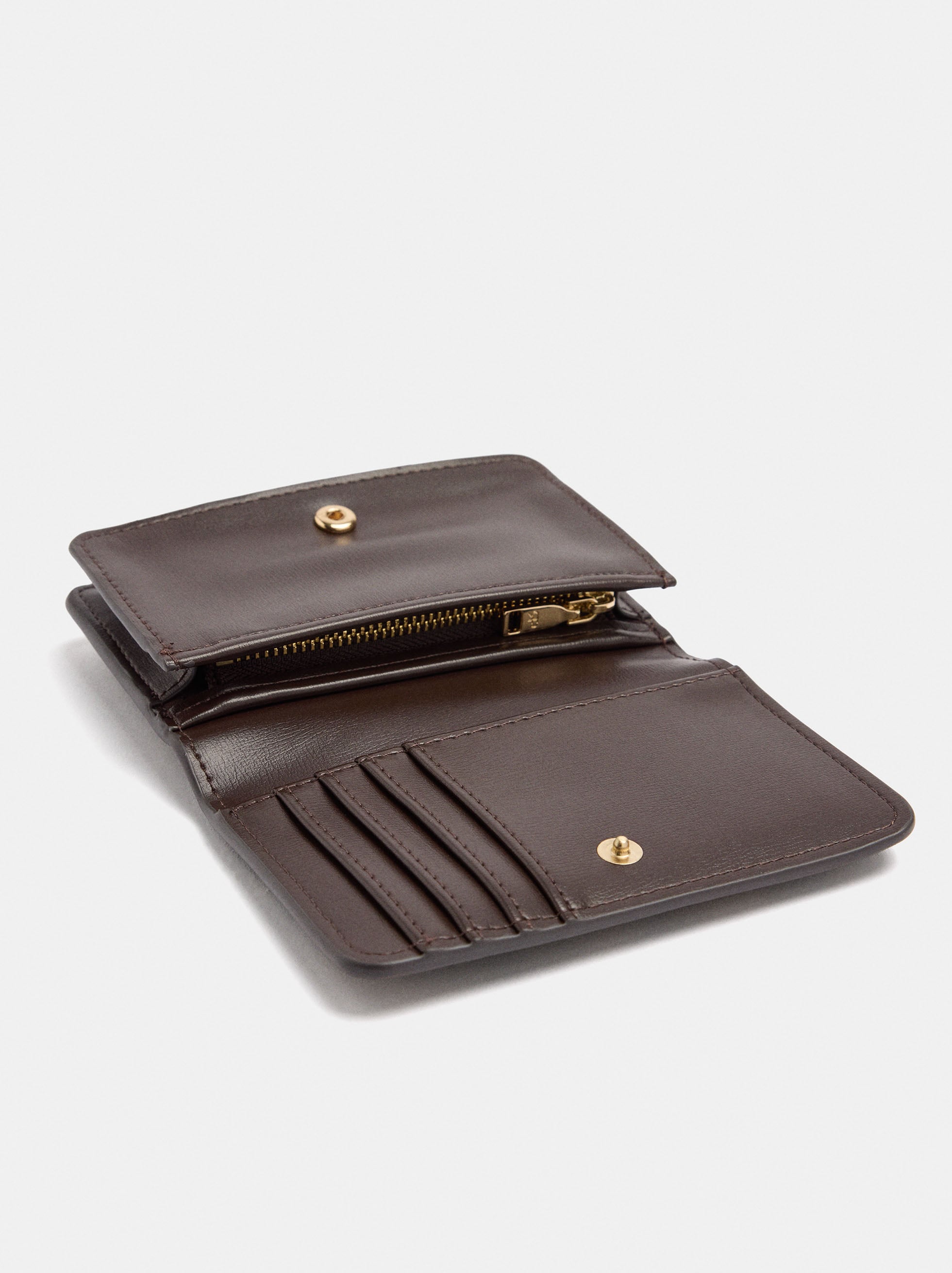 Animal print leather wallet M image number 3.0