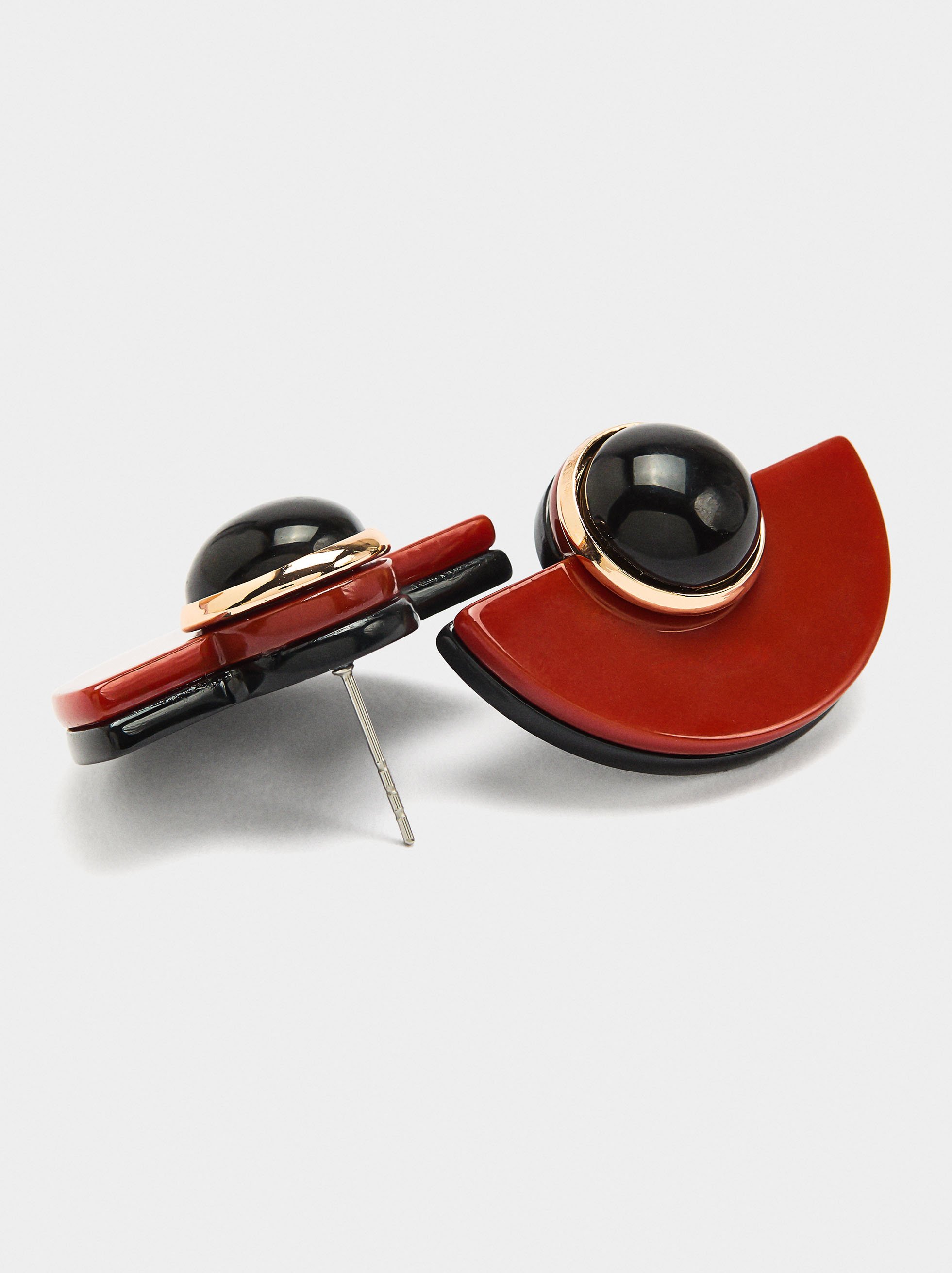 Brincos leque de resina image number 1.0