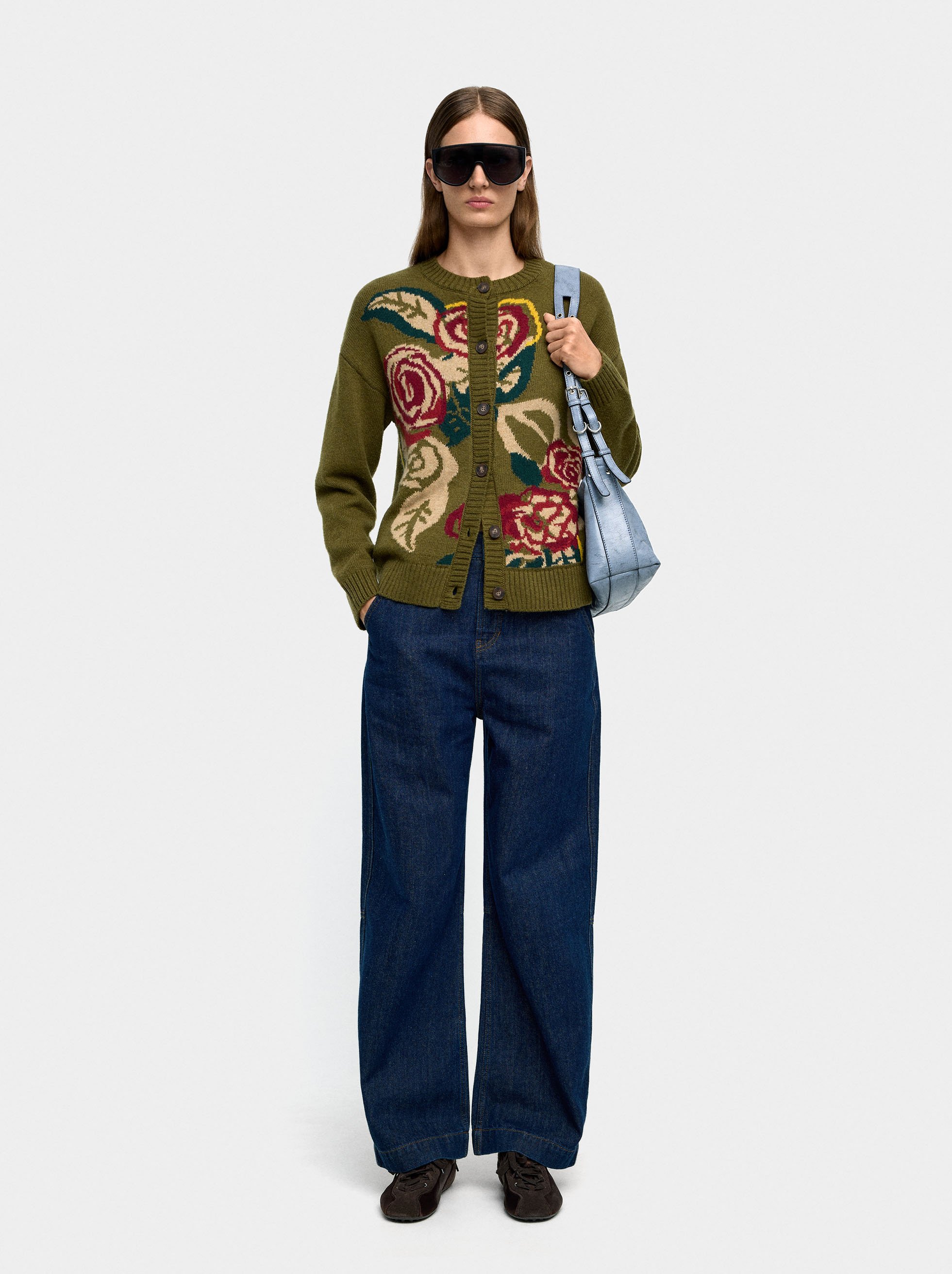 Cardigan en maille jacquard floral image number 0.0