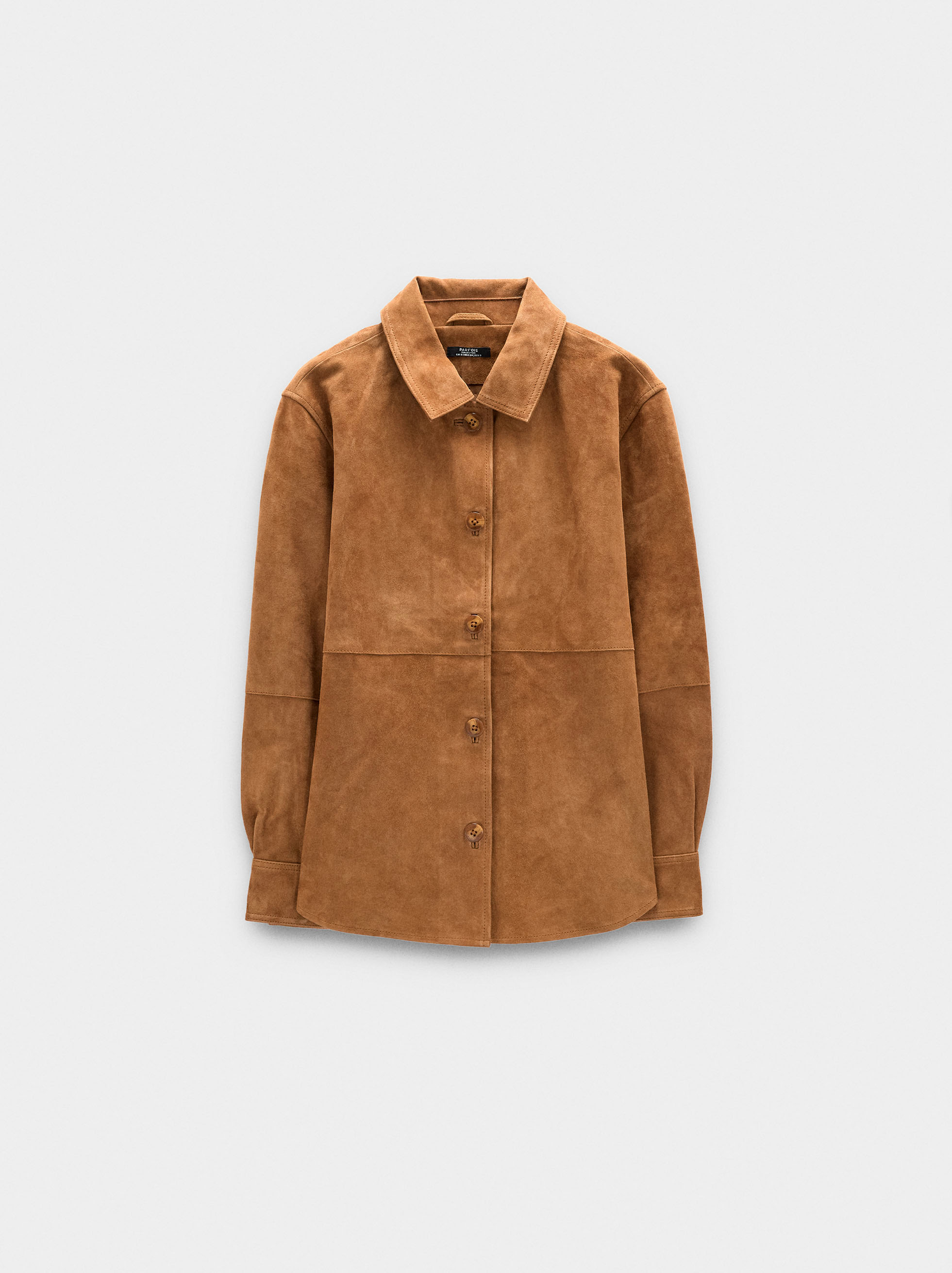Suede leather overshirt image number 5.0