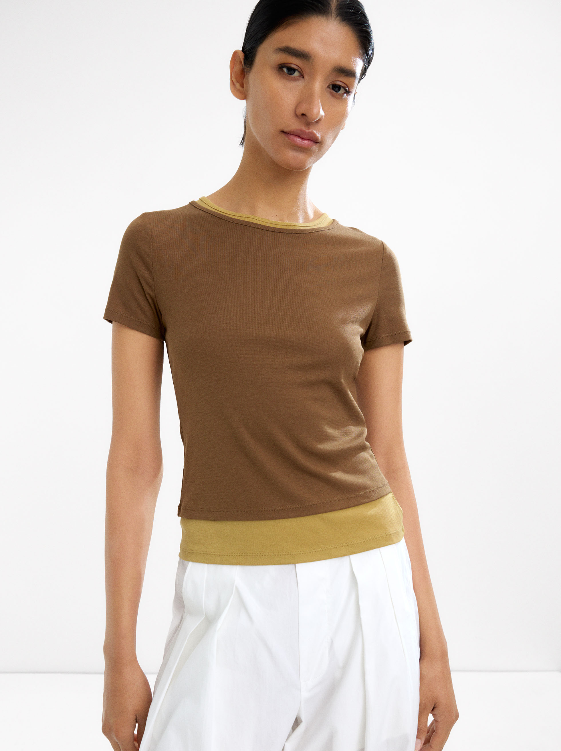 Lyocell t-shirt with double effect image number 2.0