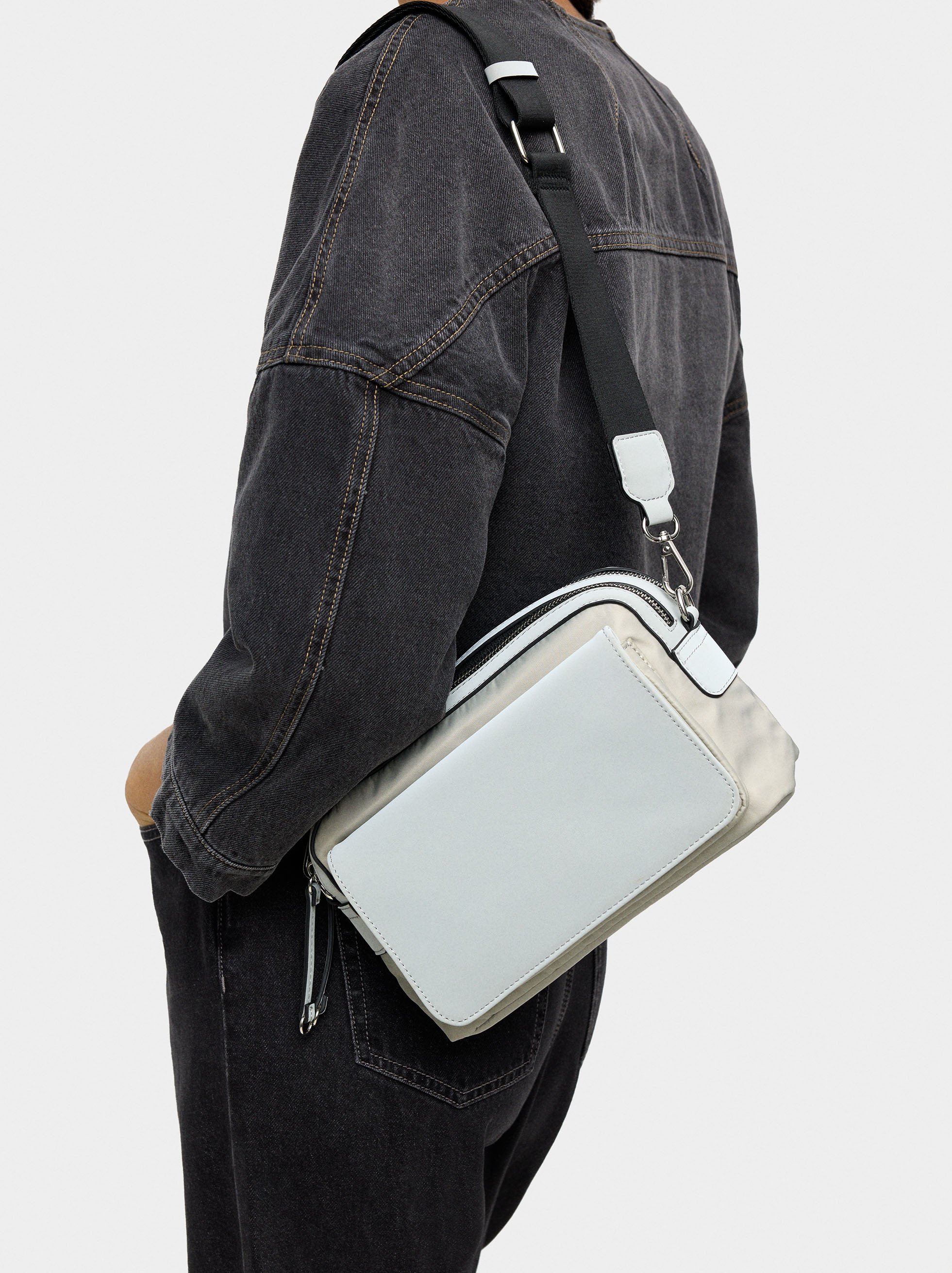 Nylon crossbody bag with flap image number 1.0