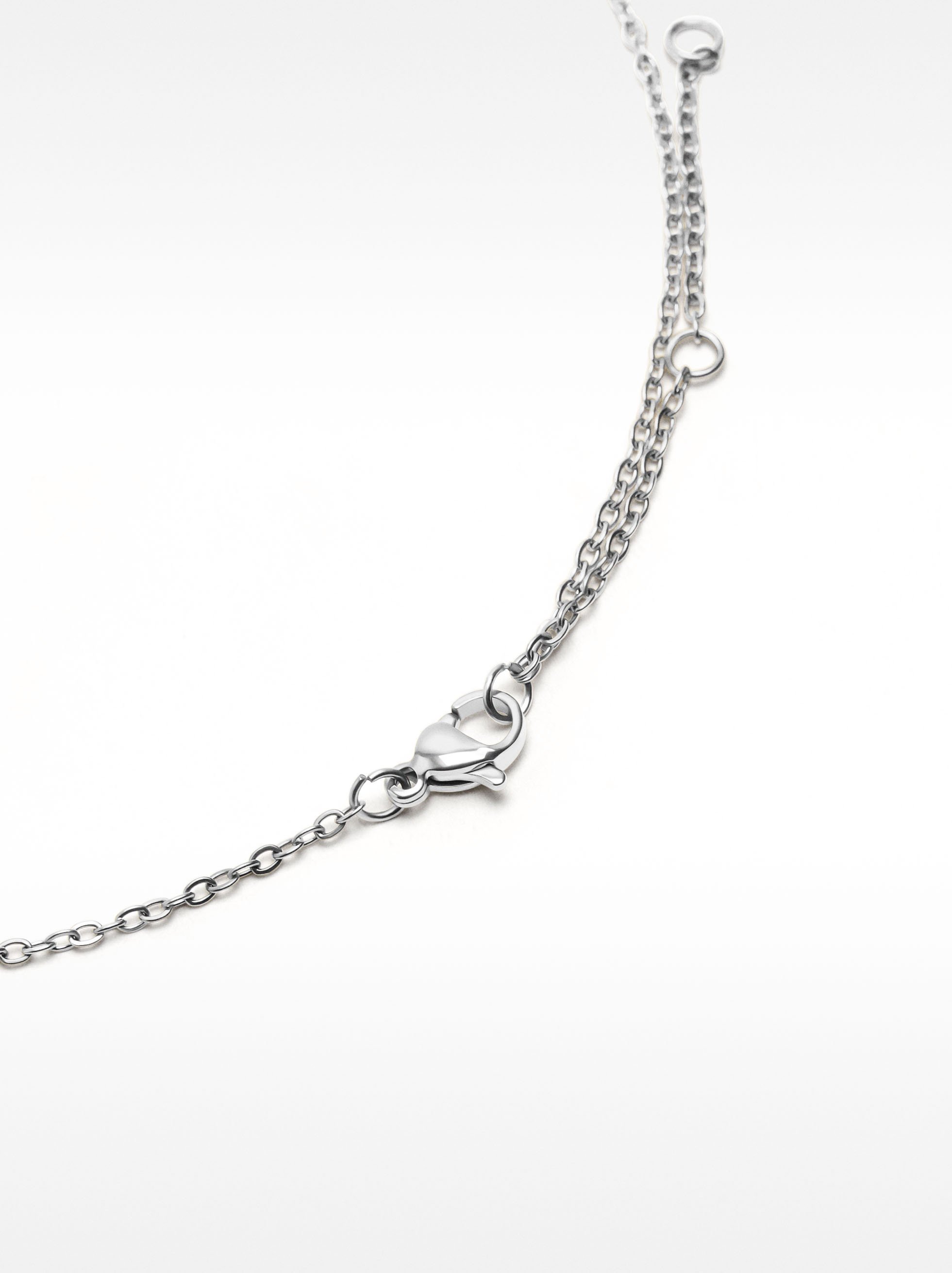 Short necklace with bar detail – stainless steel image number 2.0