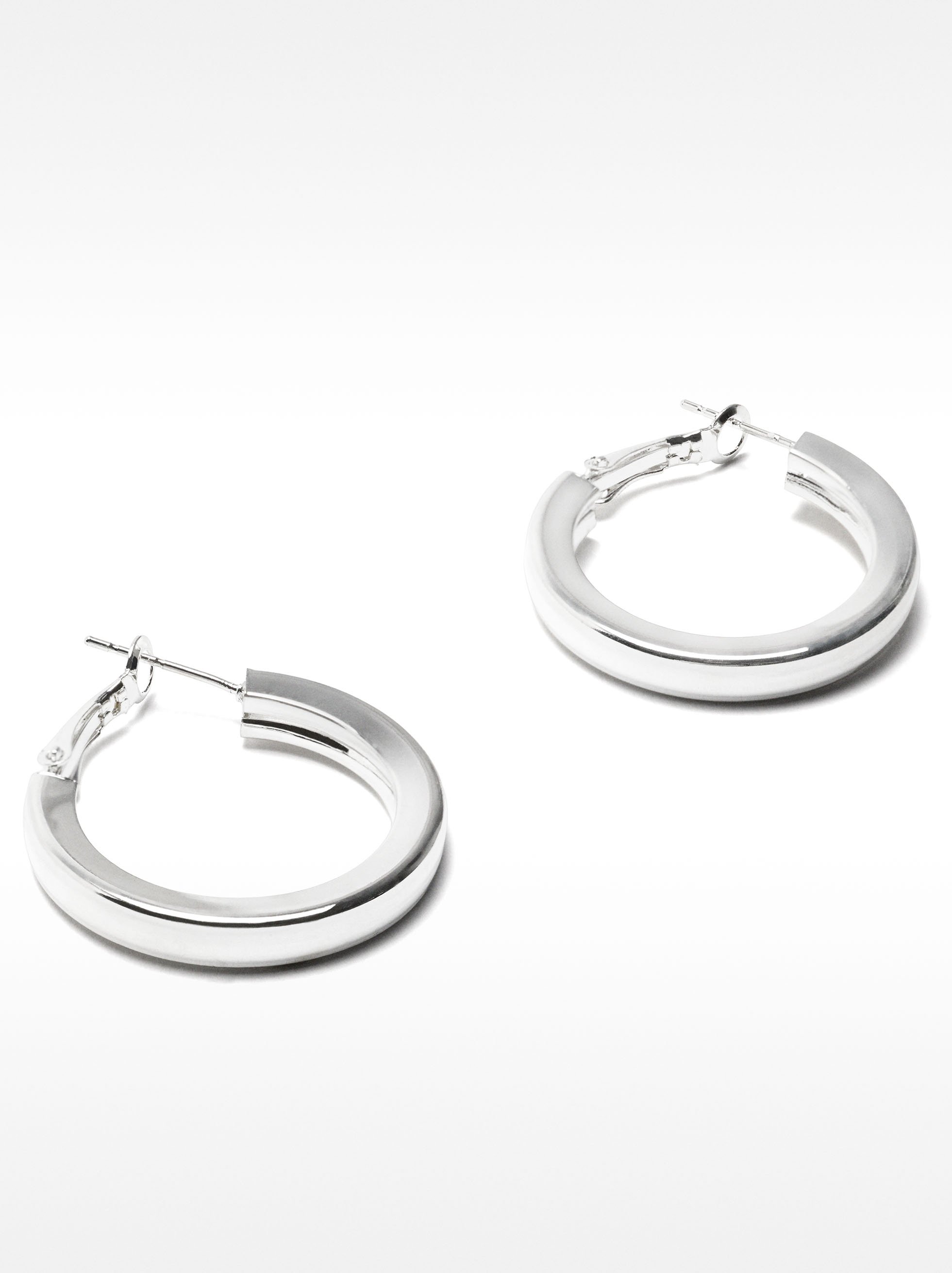 Small silver hoop earrings image number 2.0