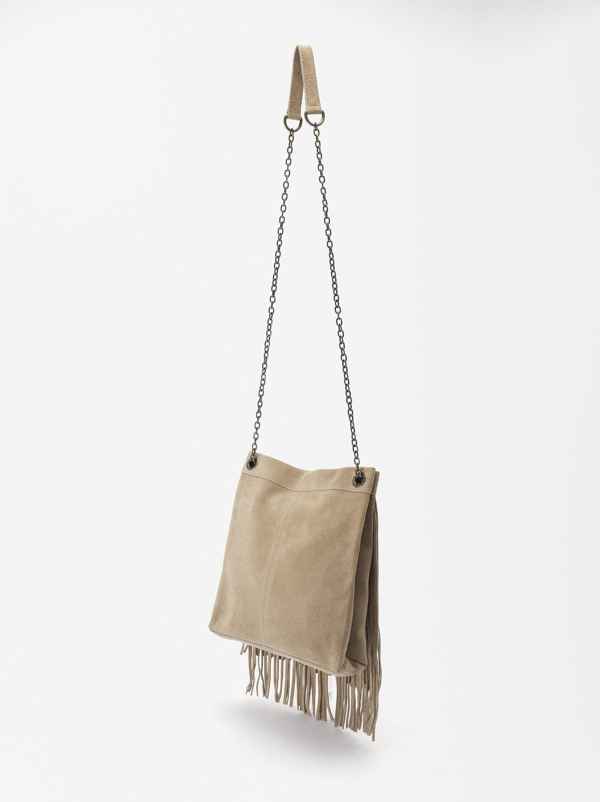 Leather Crossbody Bag With Fringes image number 4.0