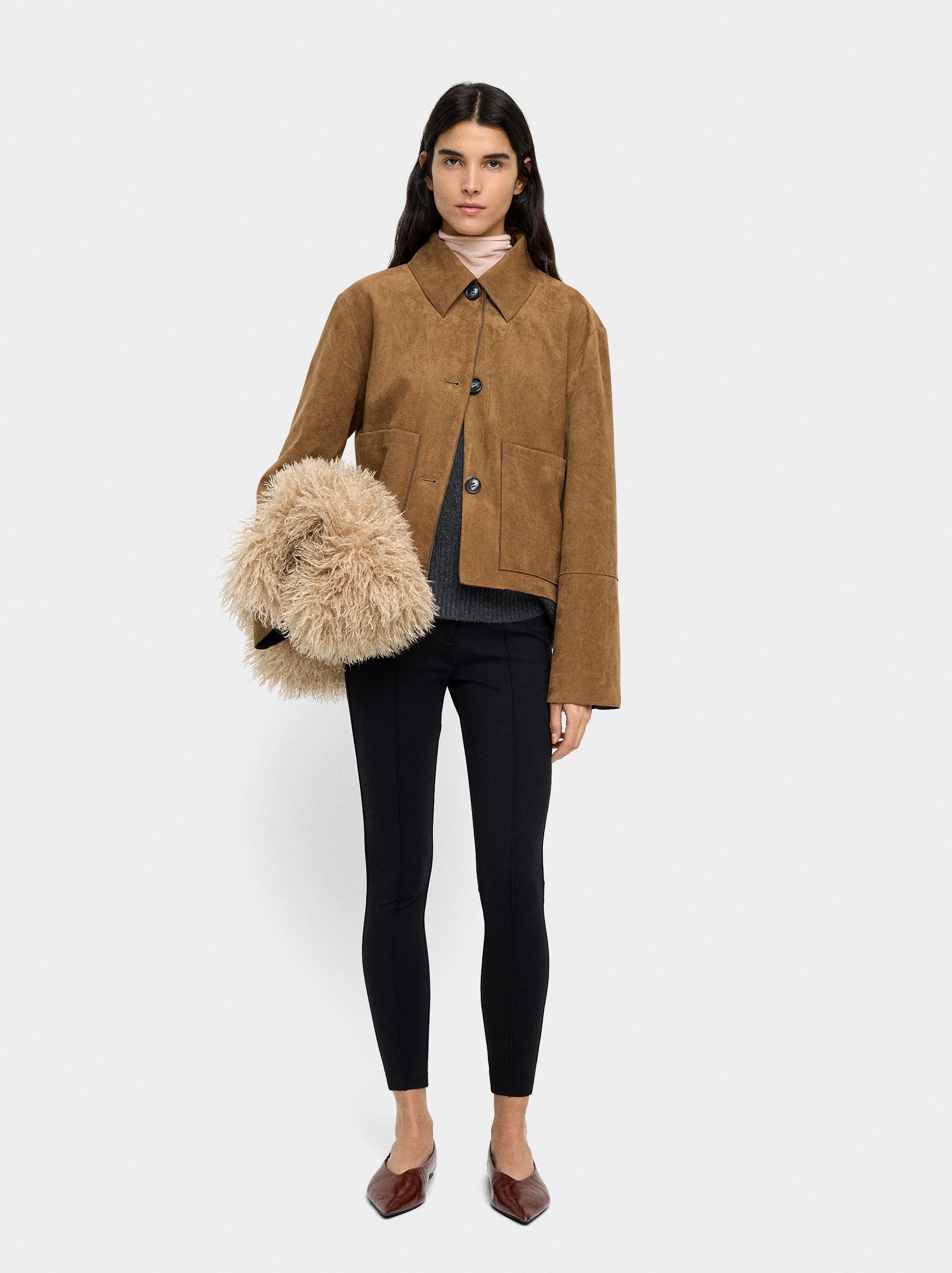 Leather-effect jacket with pockets image number 0.0