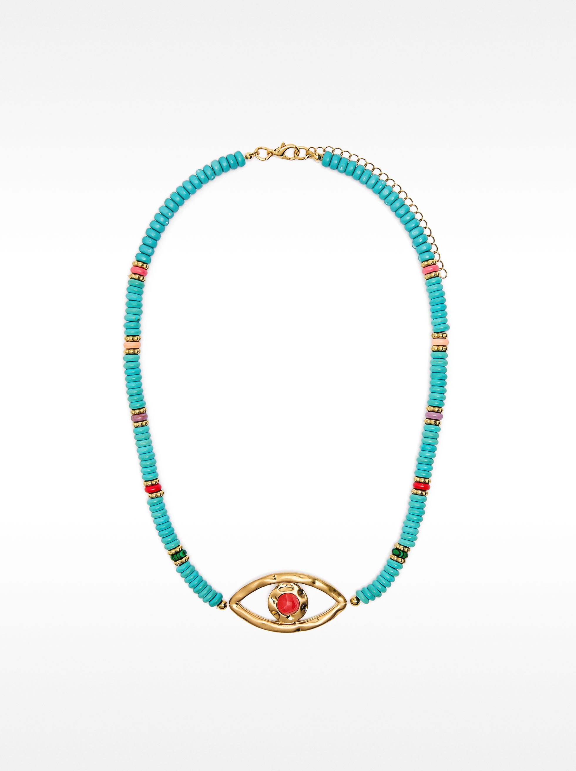 Collier avec pierres et pendentif œil image number 0.0