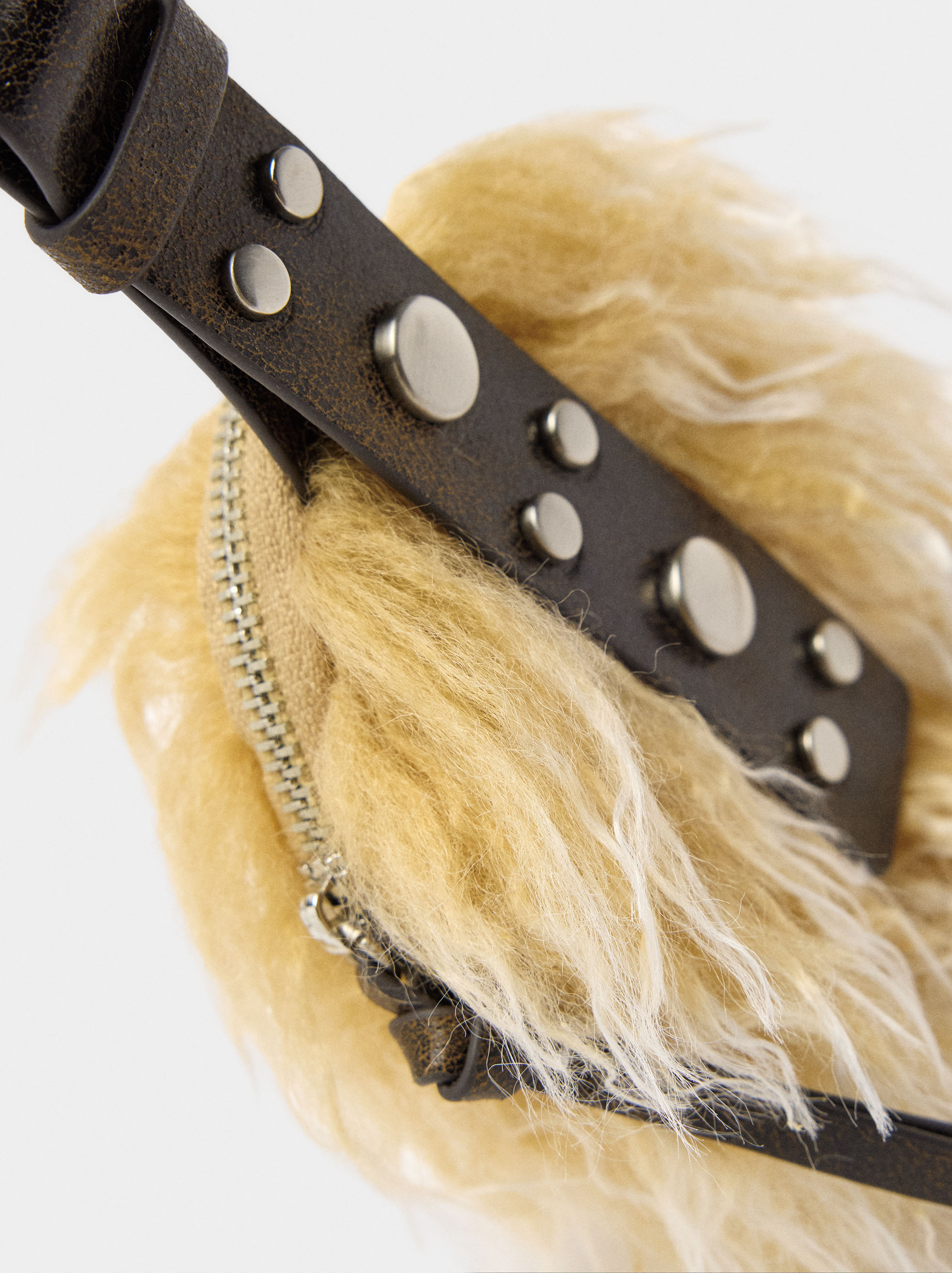 Faux fur coin purse charm image number 1.0