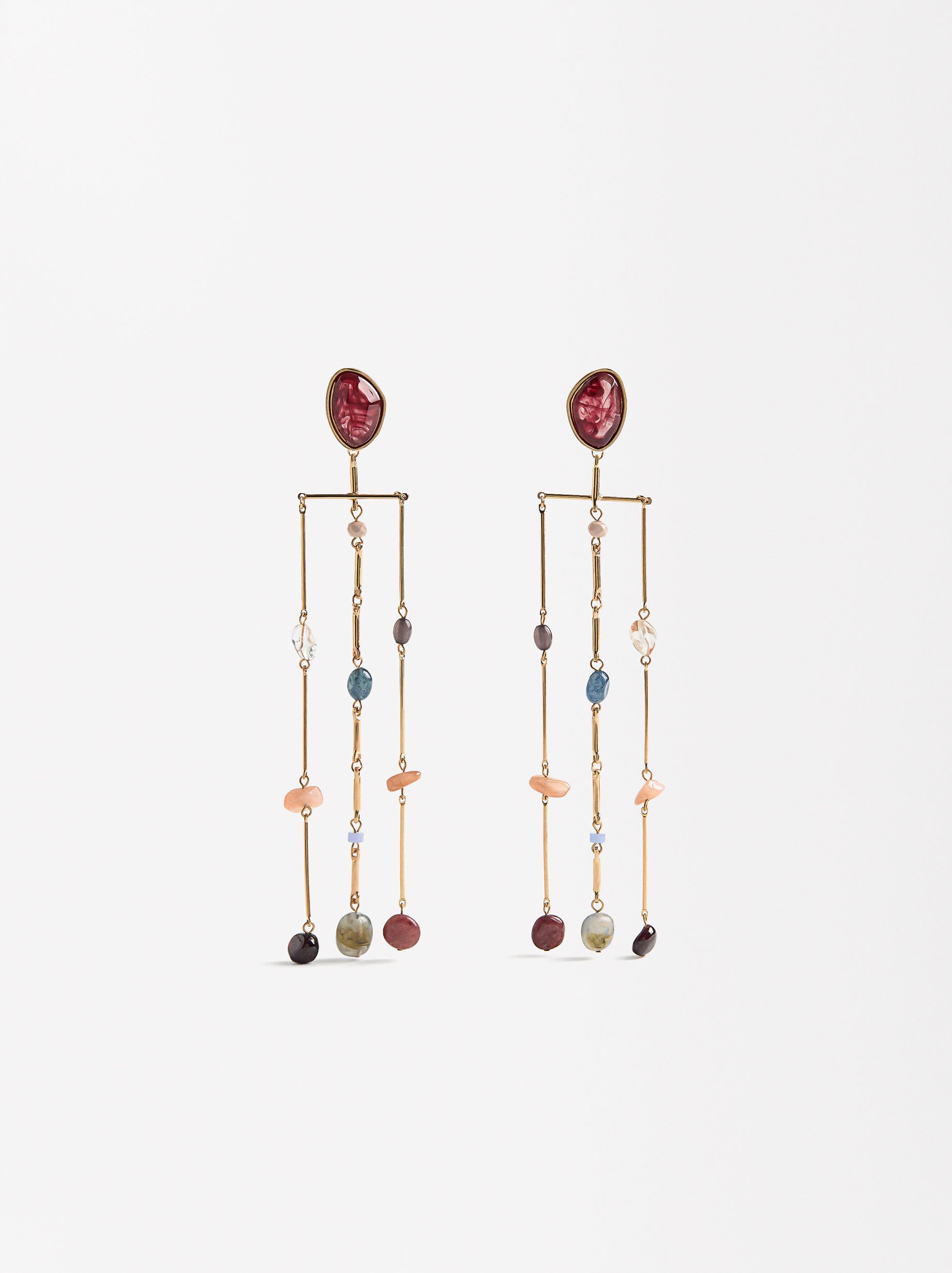 Pendientes largos con piedras image number 0.0