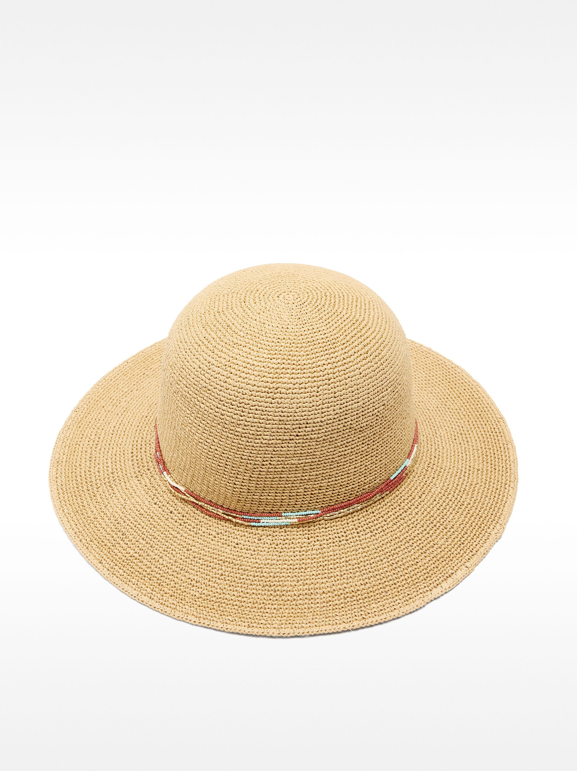 Raffia effect hat with tie straps image number 2.0