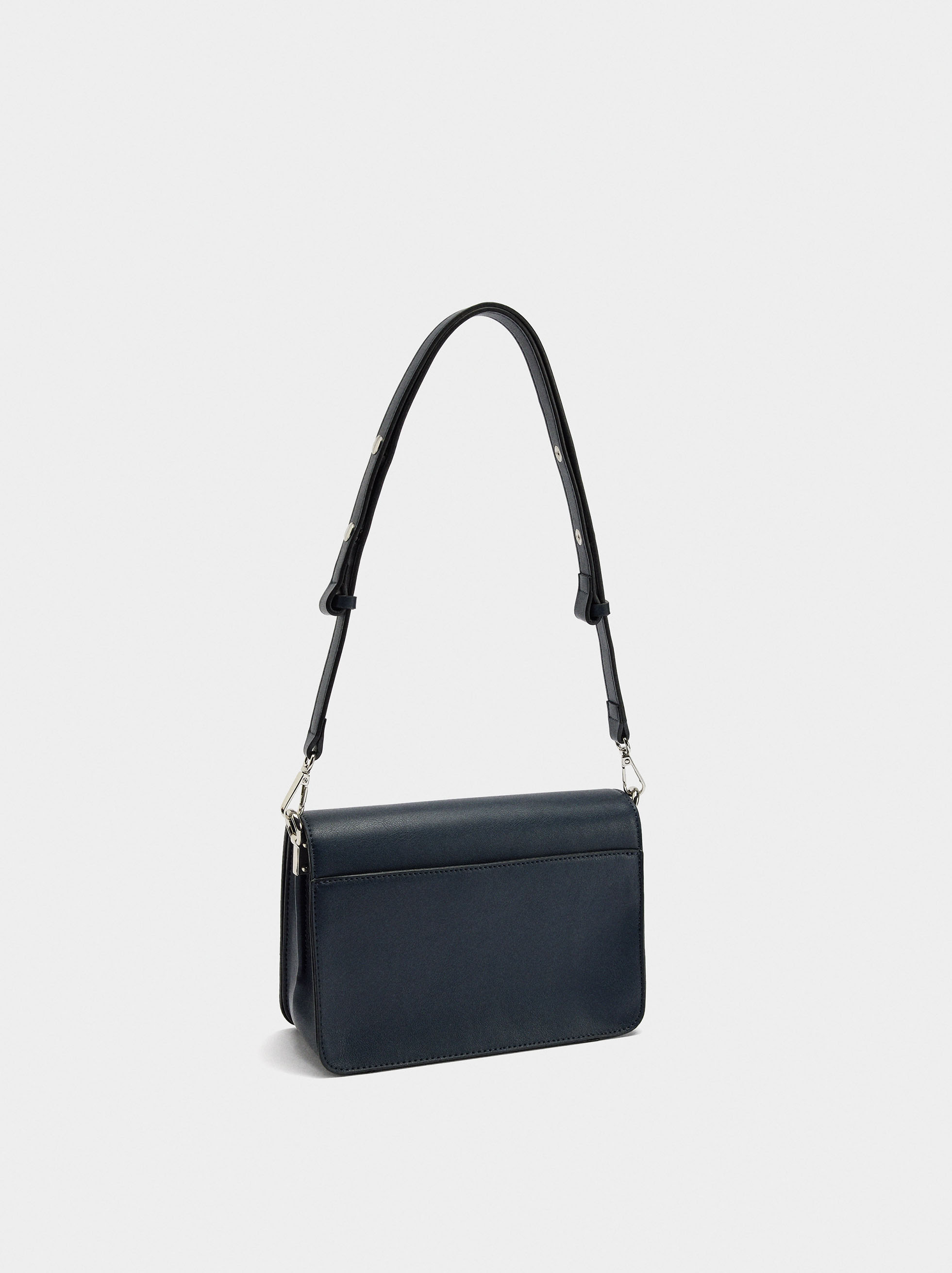Plain crossbody bag with flap image number 2.0