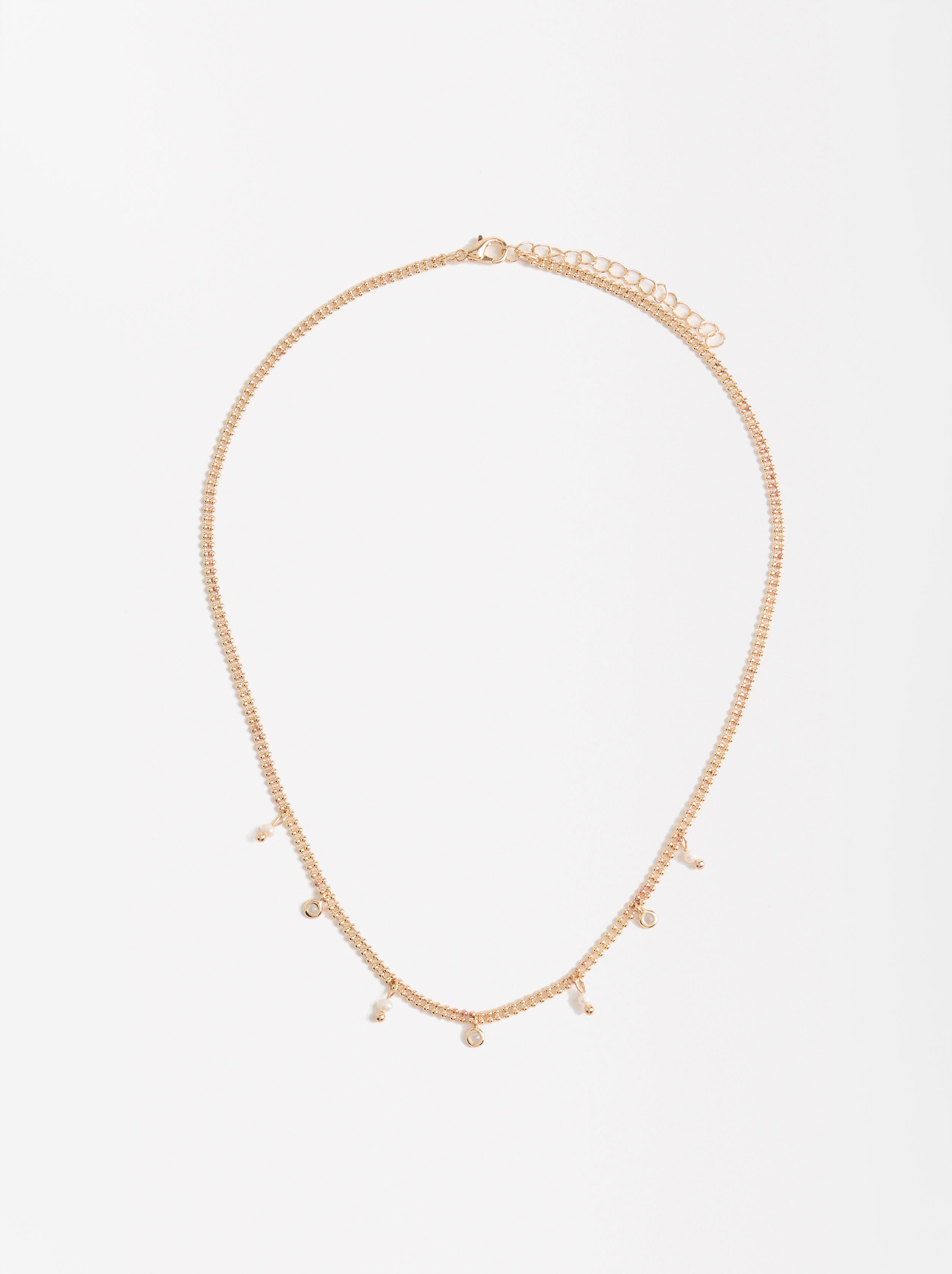Collar corto con perlas y circonitas image number 0.0