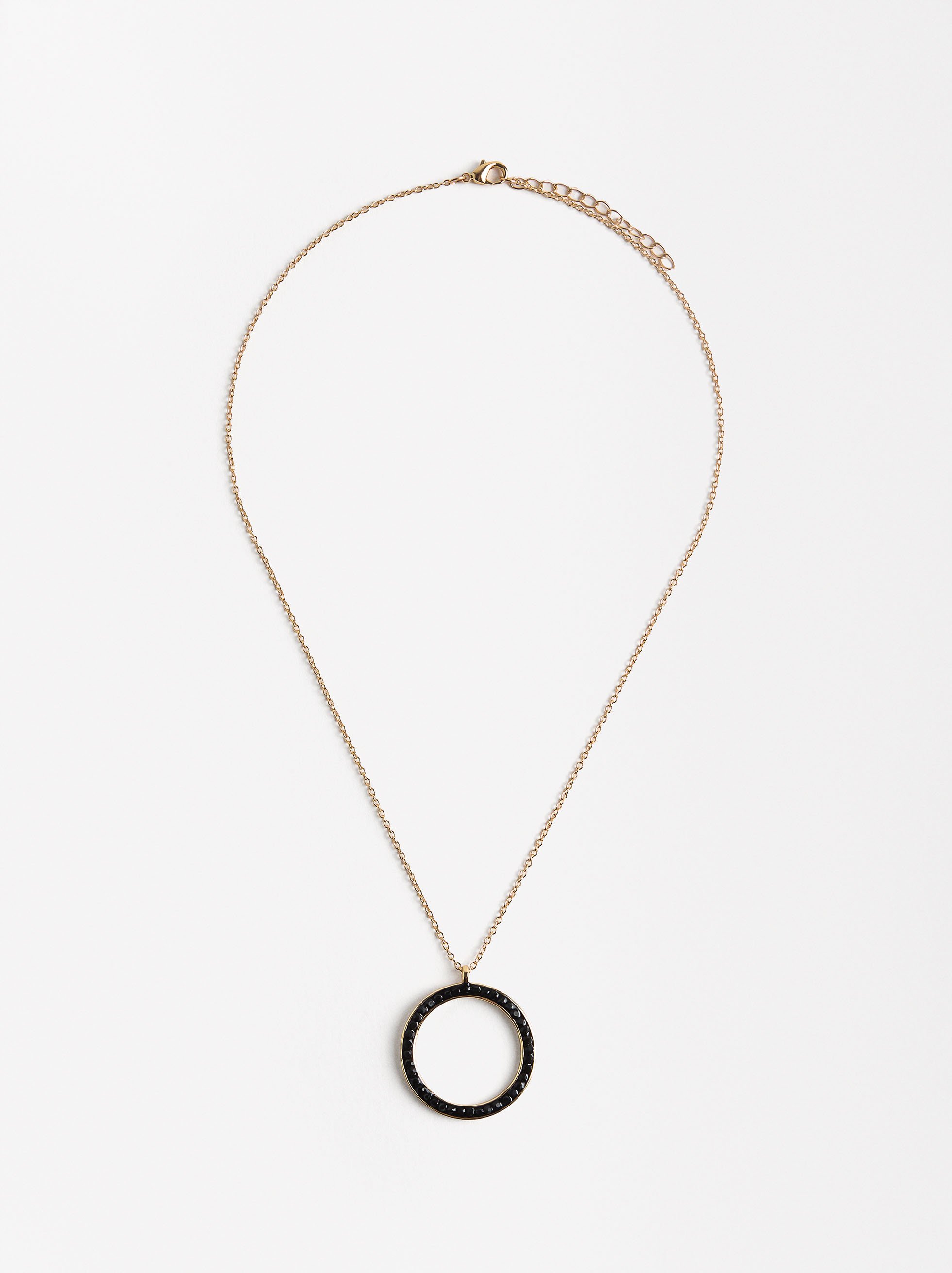 Collana con pendente a cerchio con cristalli image number 0.0