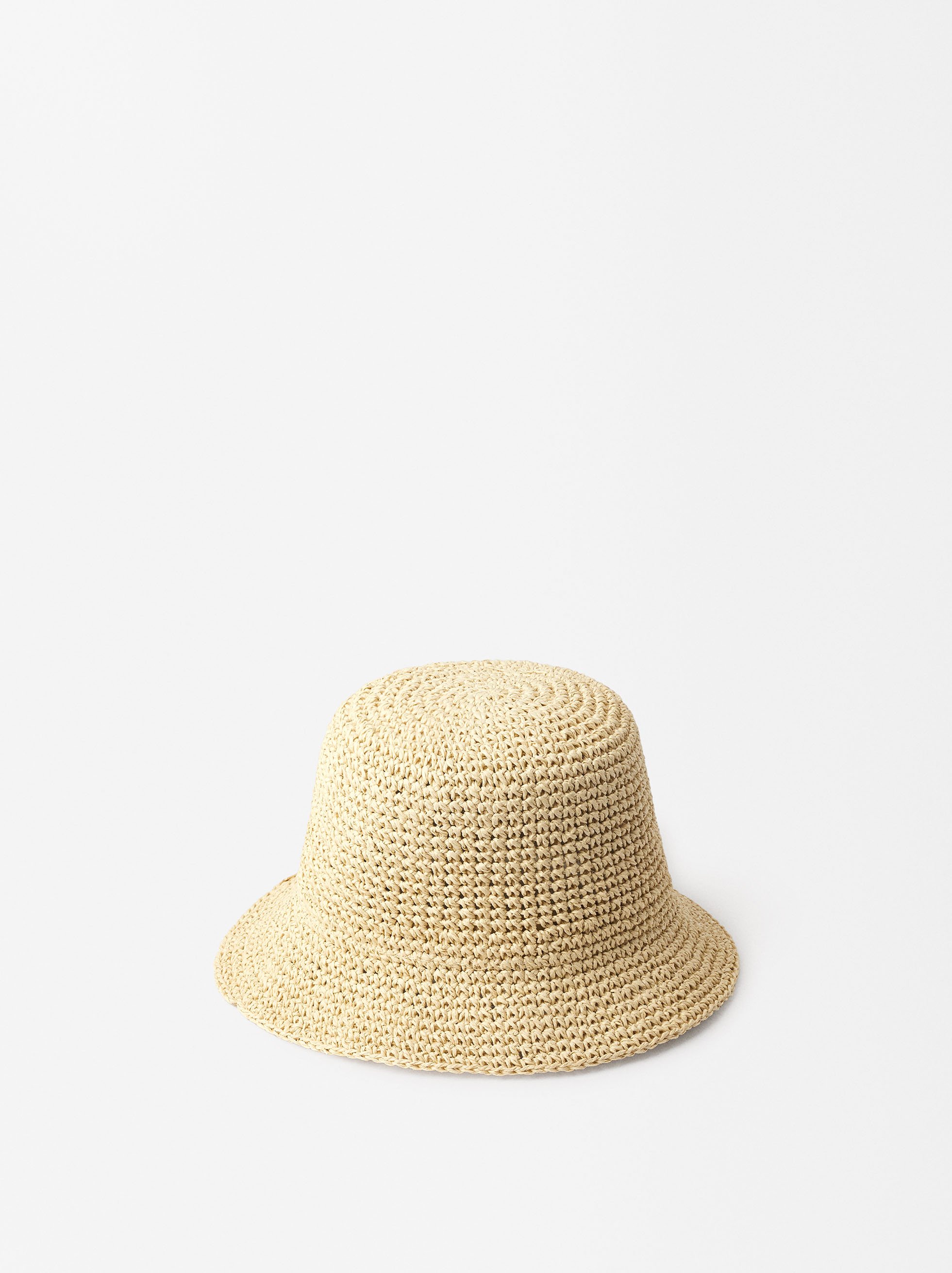 Bucket hat with straw effect image number 2.0
