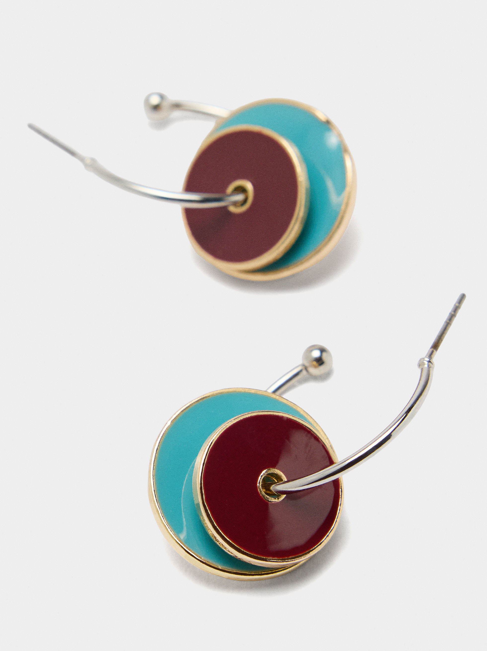Hoop earrings with enamel image number 1.0