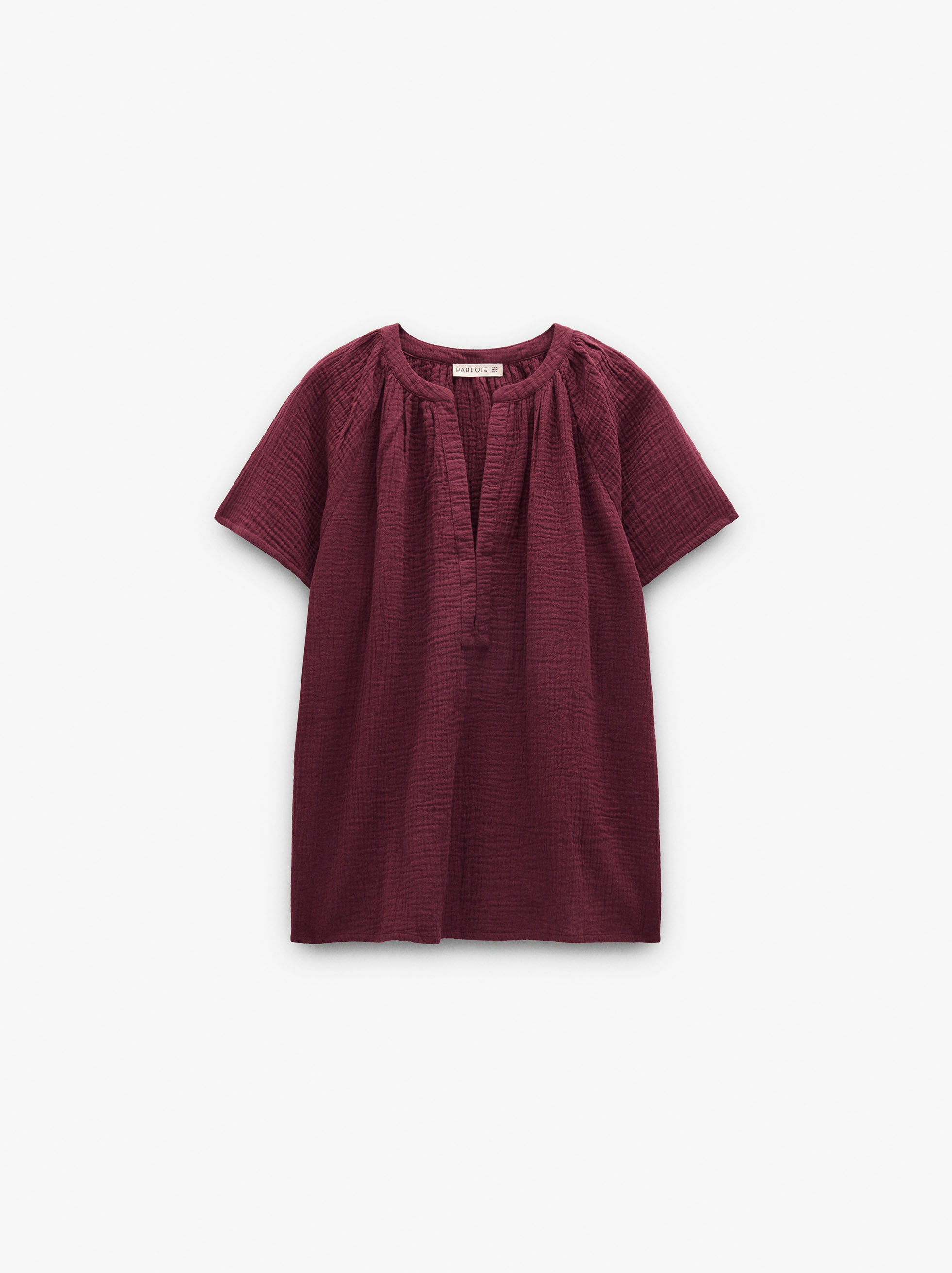 Blusa efecto arrugado 100% algod&oacute;n image number 6.0