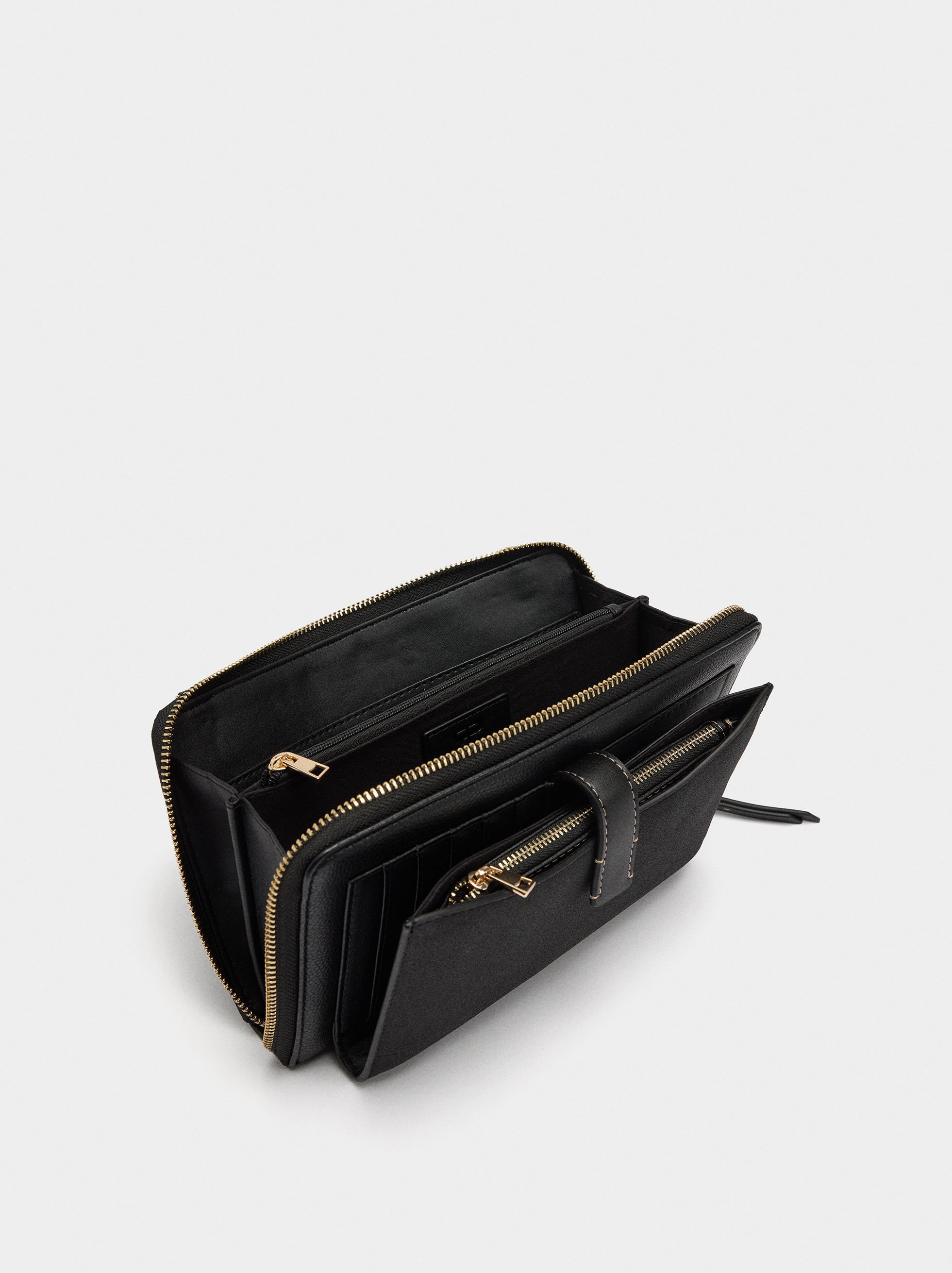 Faux leather coin purse with shoulder strap image number 4.0