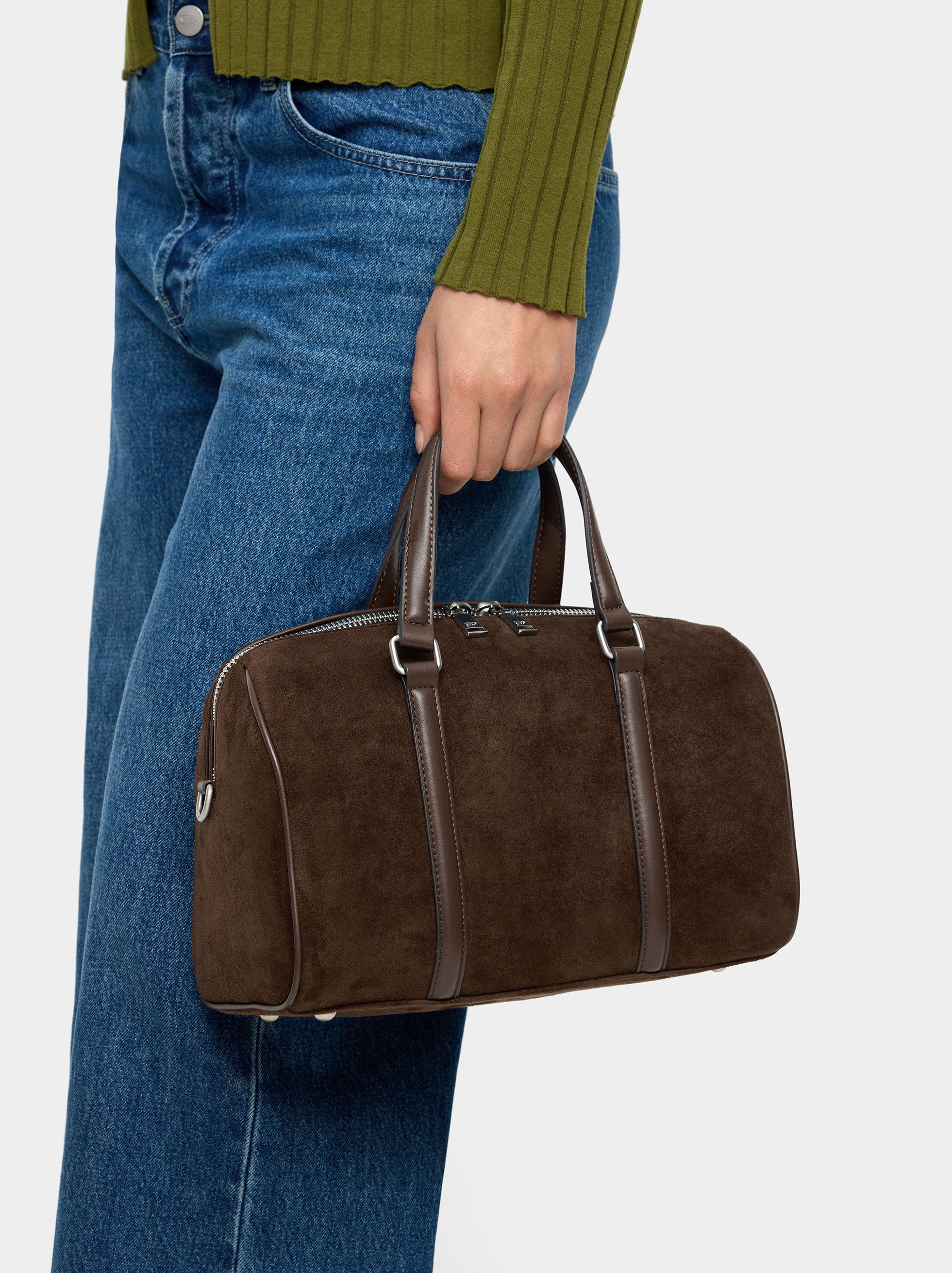 Bowling bag with suede effect image number 1.0